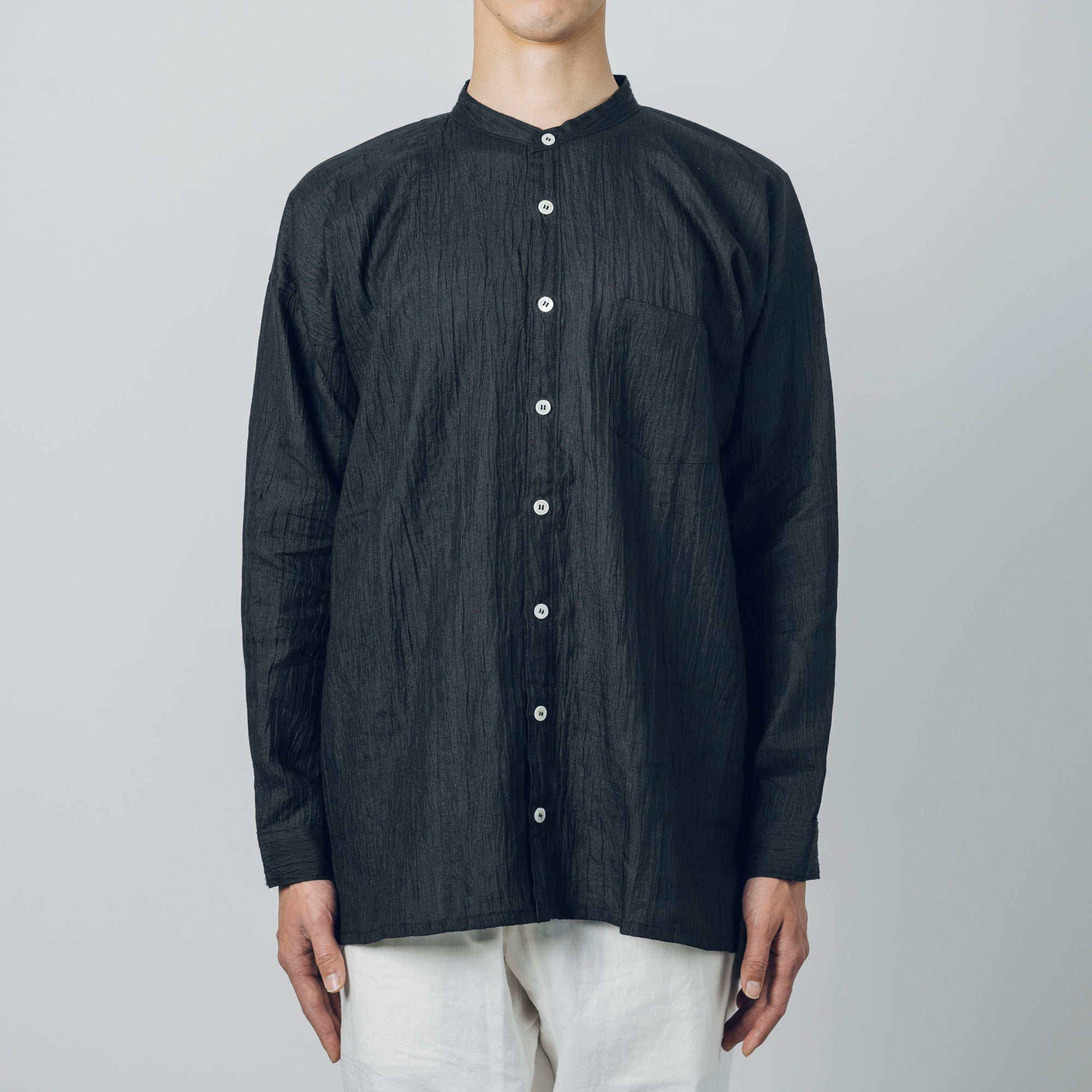 Advance reservation [Echizen shirt long length] Ramie (linen) / Shinnosuke Jofu