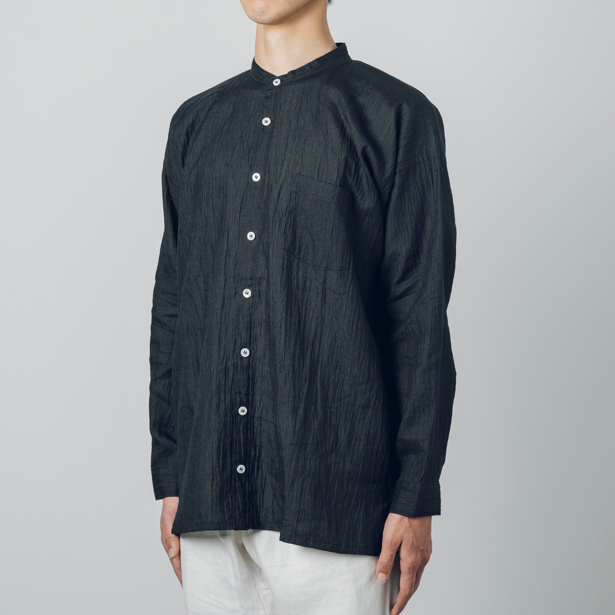 Advance reservation [Echizen shirt long length] Ramie (linen) / Shinnosuke Jofu