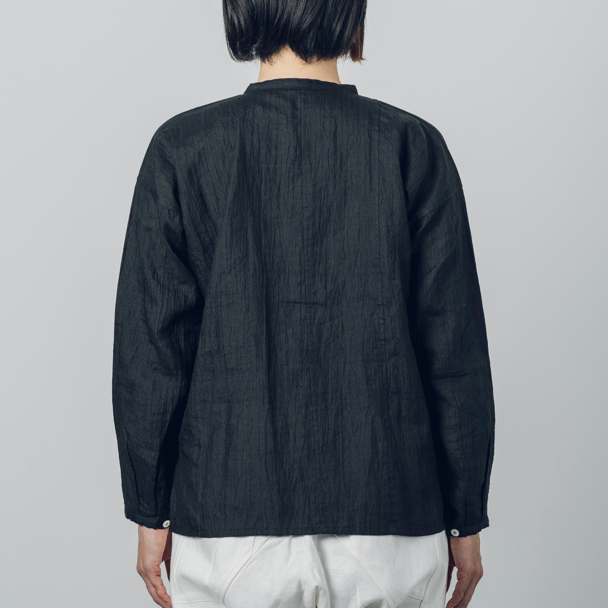 Advance reservation [Echizen shirt short length] Ramie (linen) / Shinnosuke Jofu