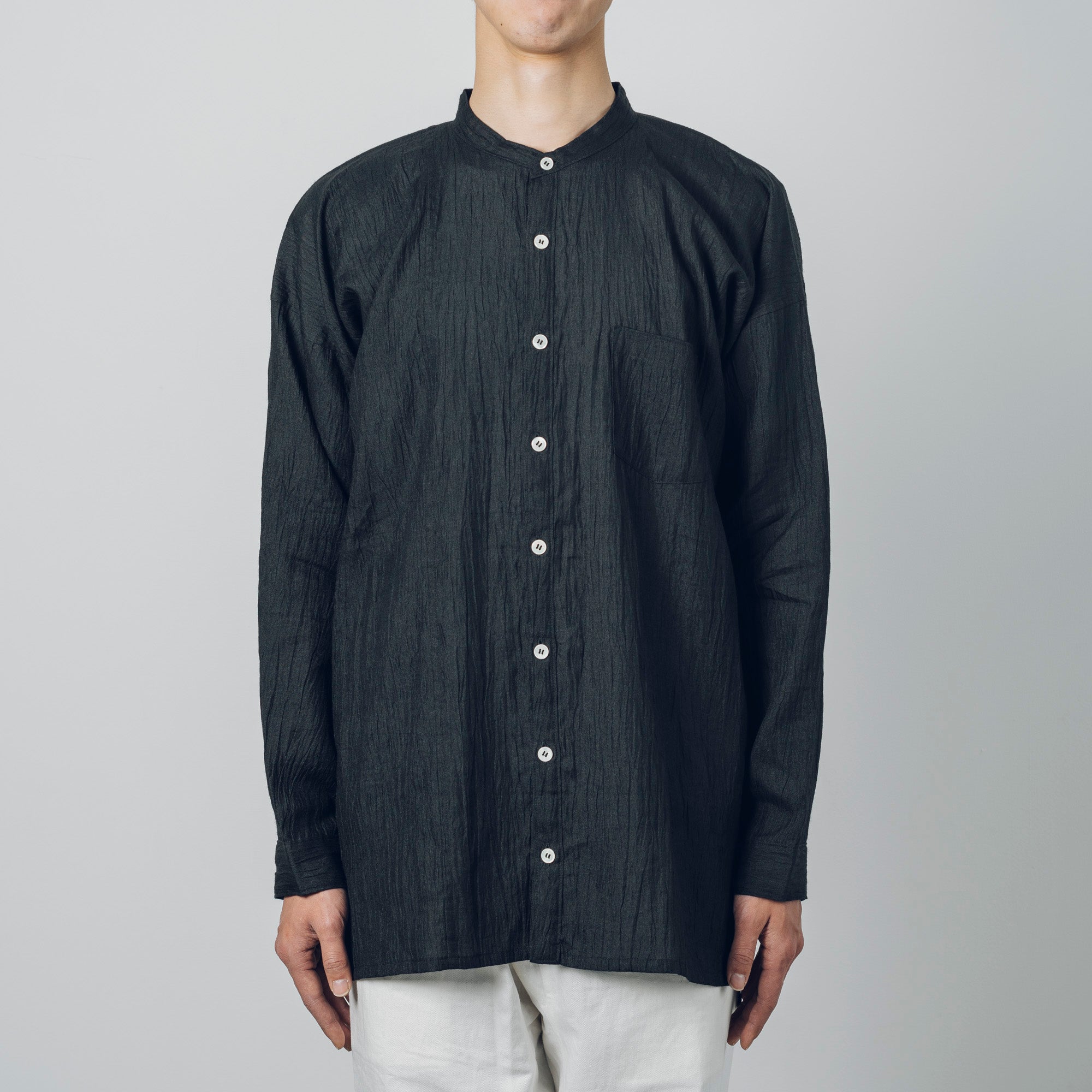 Advance reservation [Echizen shirt long length] Ramie (linen) / Shinnosuke Jofu