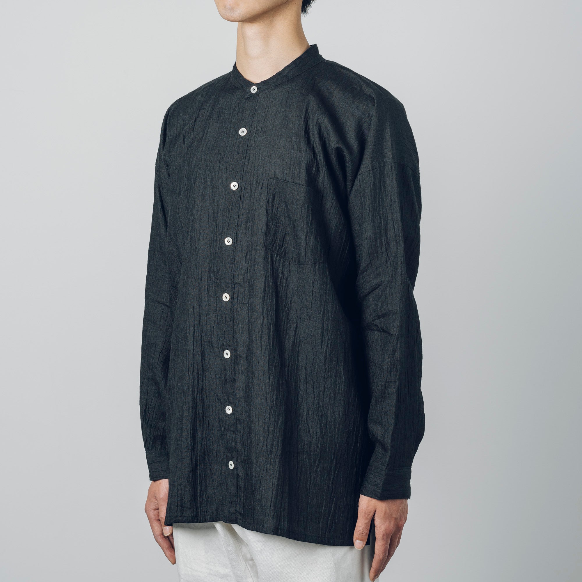 Advance reservation [Echizen shirt long length] Ramie (linen) / Shinnosuke Jofu