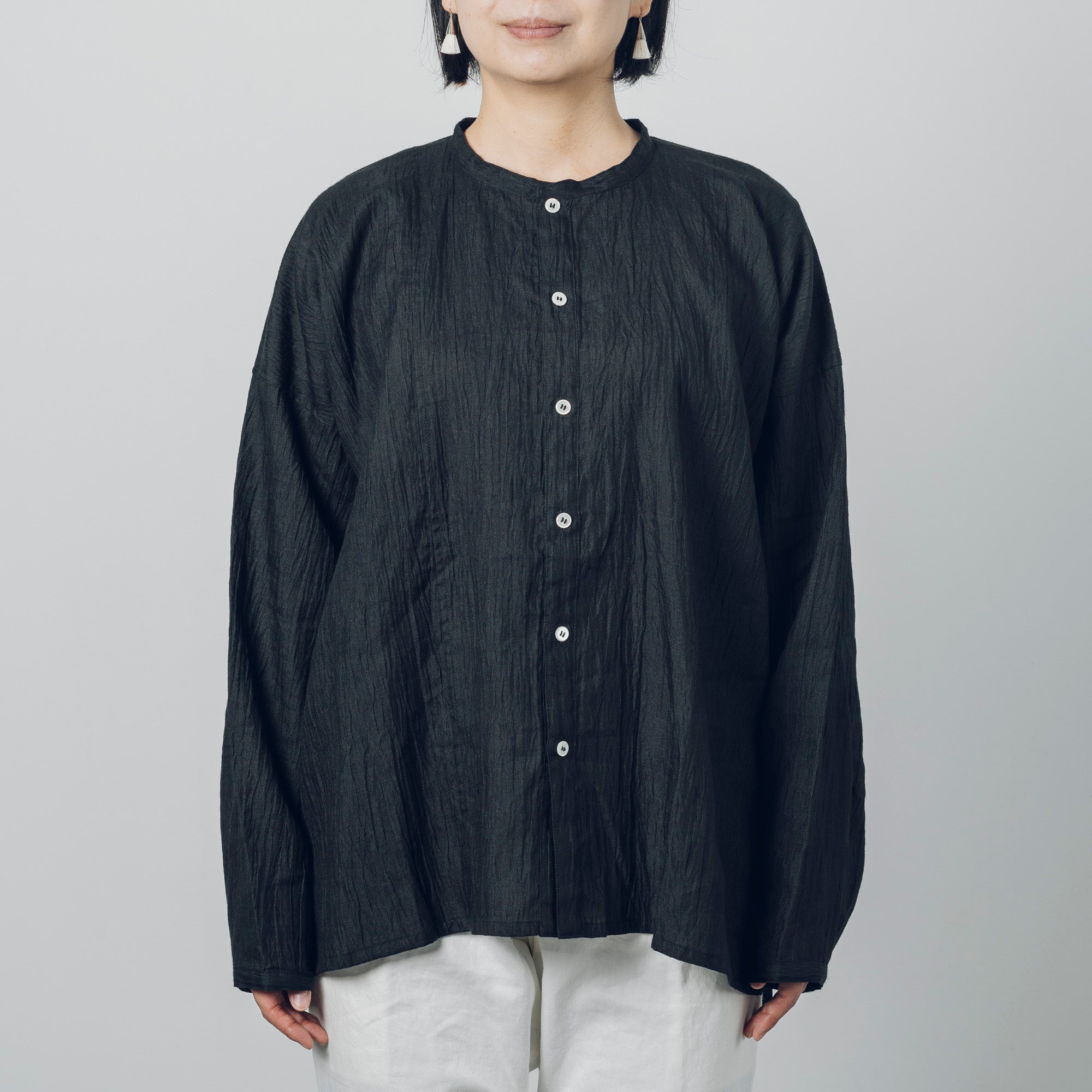 Advance reservation [Echizen shirt short length] Ramie (linen) / Shinnosuke Jofu