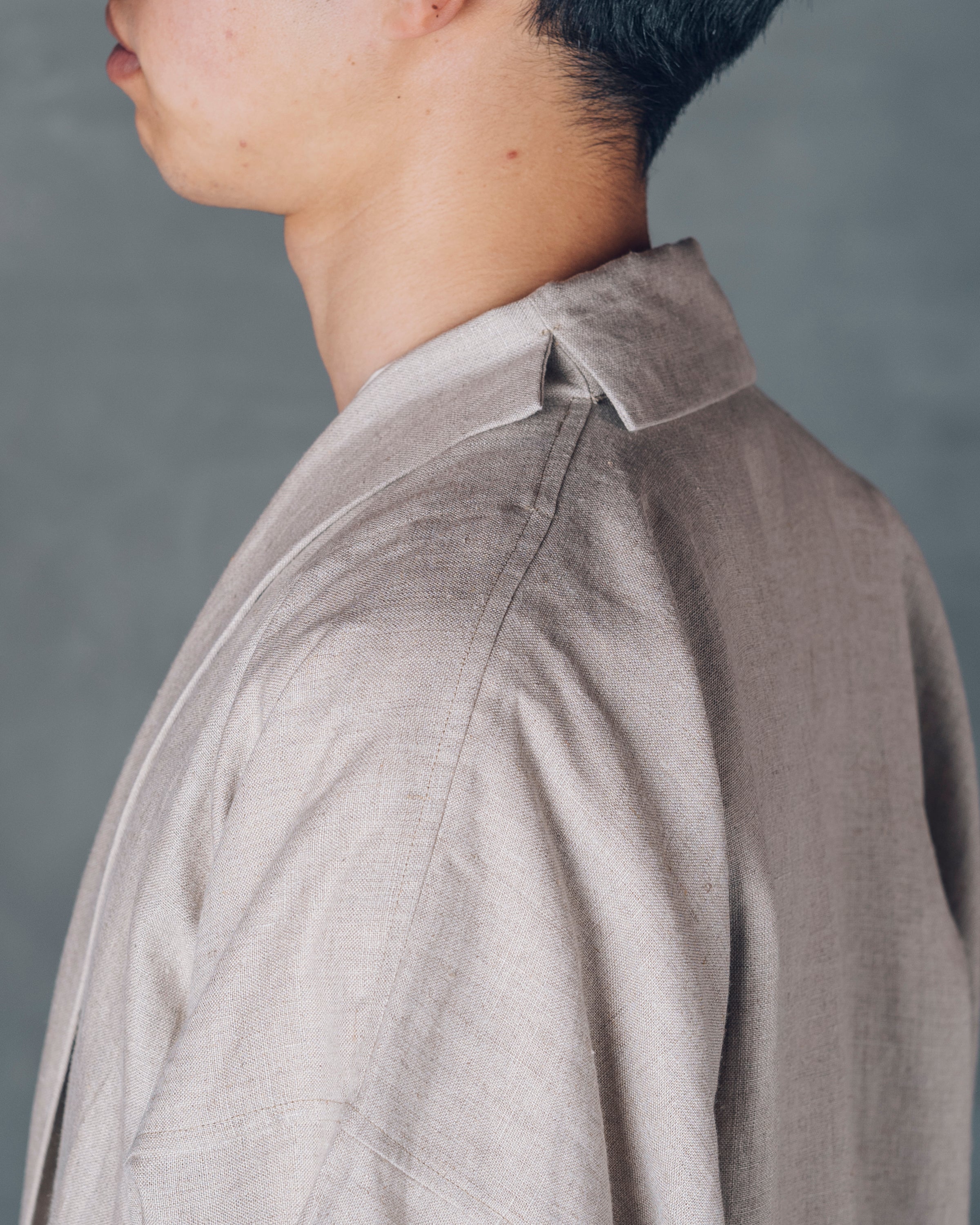 [もじり袖羽織]ロング/リネン/キナリ