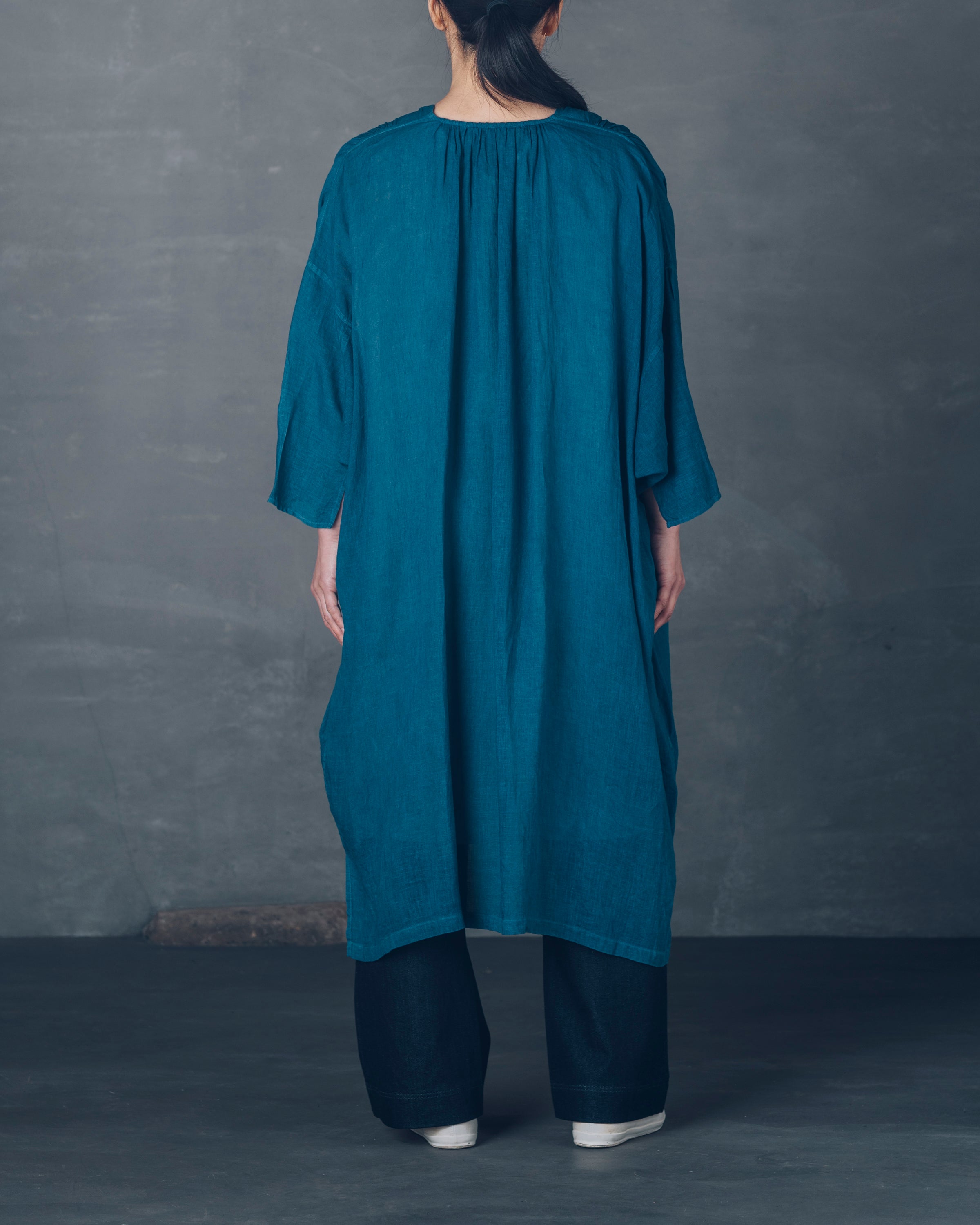 ［さっくり羽織］リネンガーゼ/いとしろ藍ダーク
