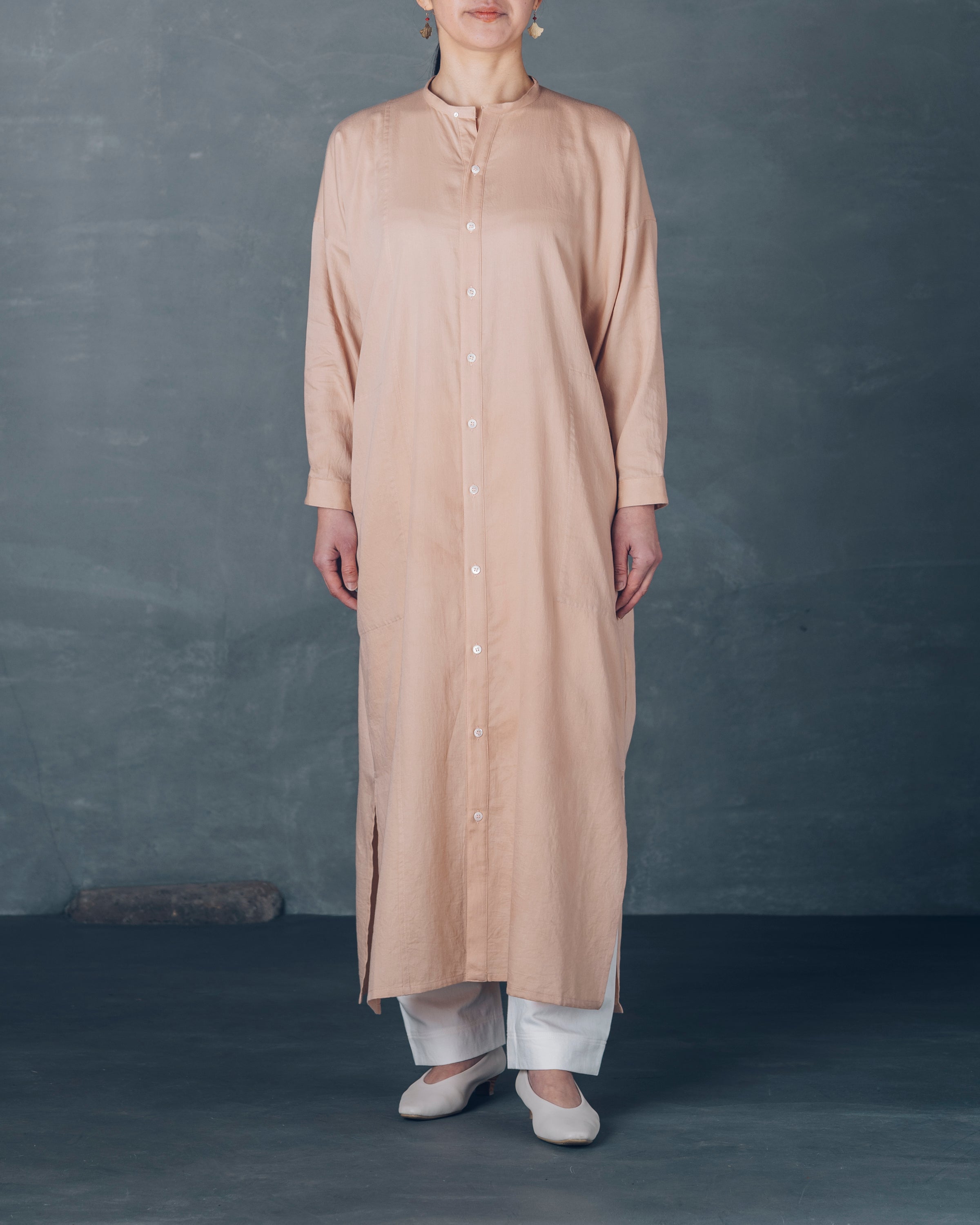 [越前ワンピース]マキシ/OCサテン/桜ピンク