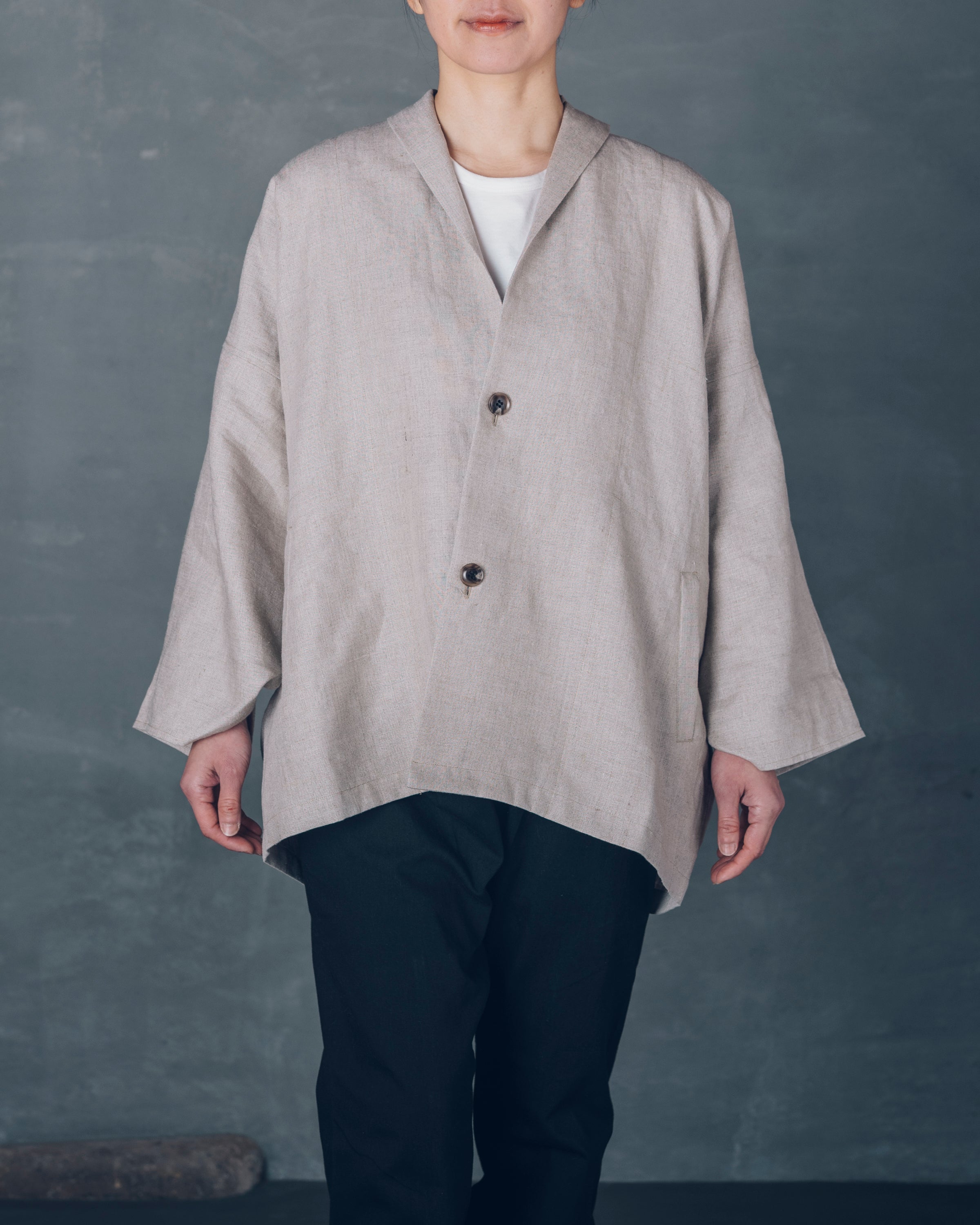 ［もじり袖羽織］リネン/キナリ