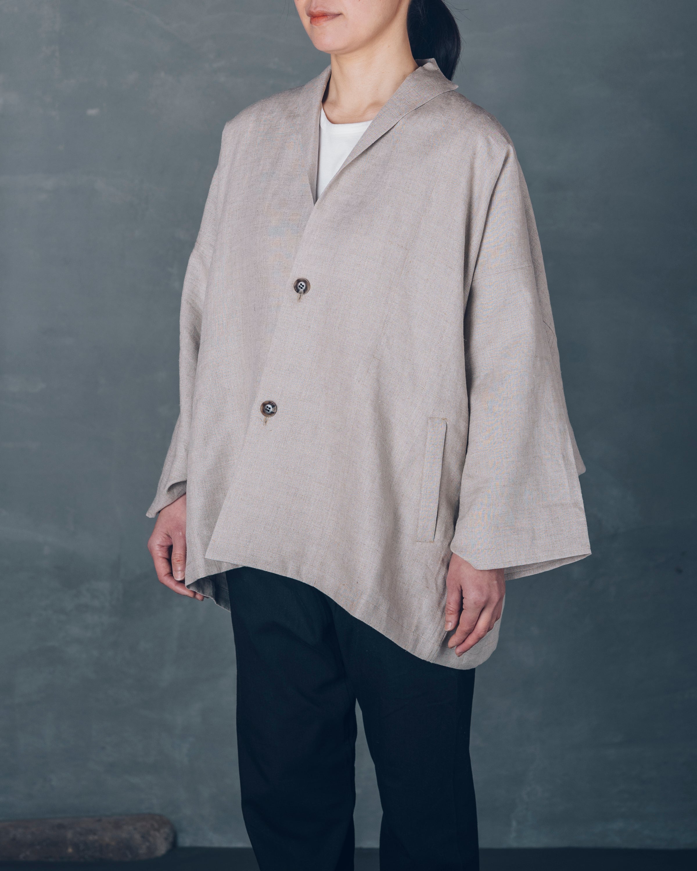 ［もじり袖羽織］リネン/キナリ