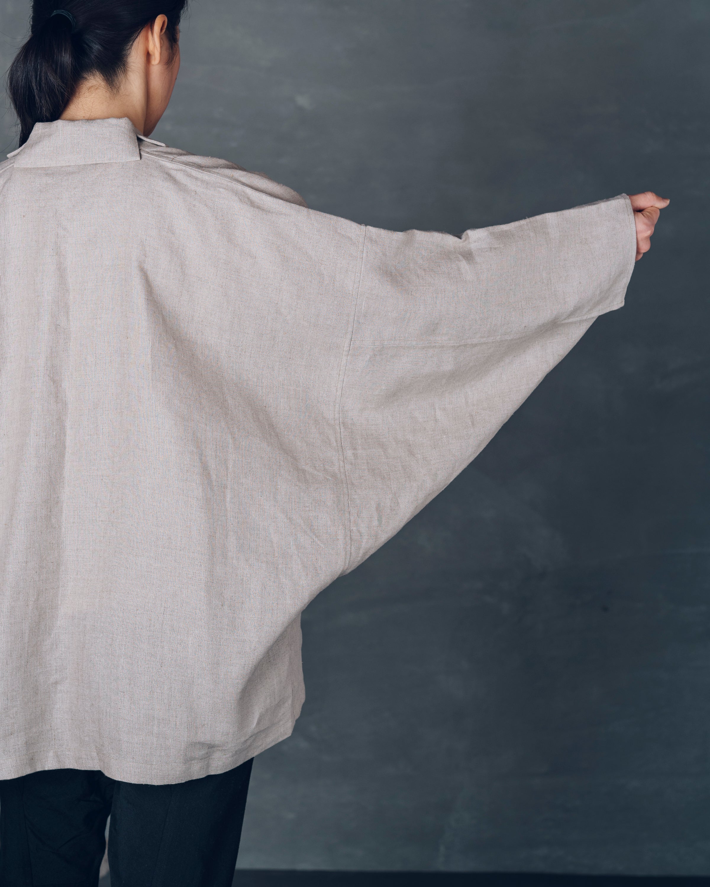 ［もじり袖羽織］リネン/キナリ