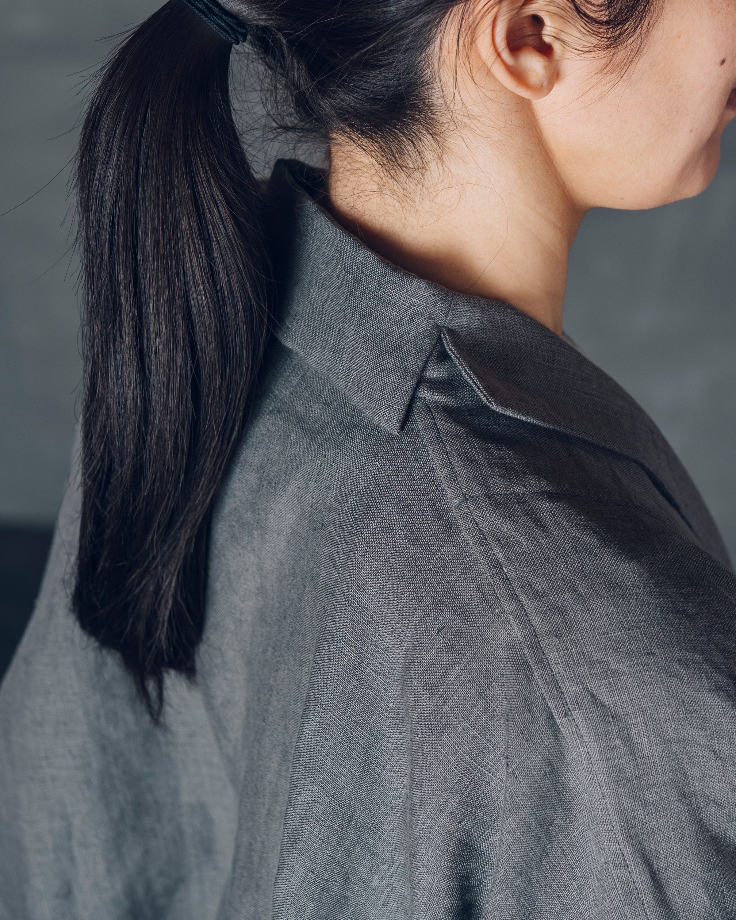 ［もじり袖羽織］リネン/栗グレー