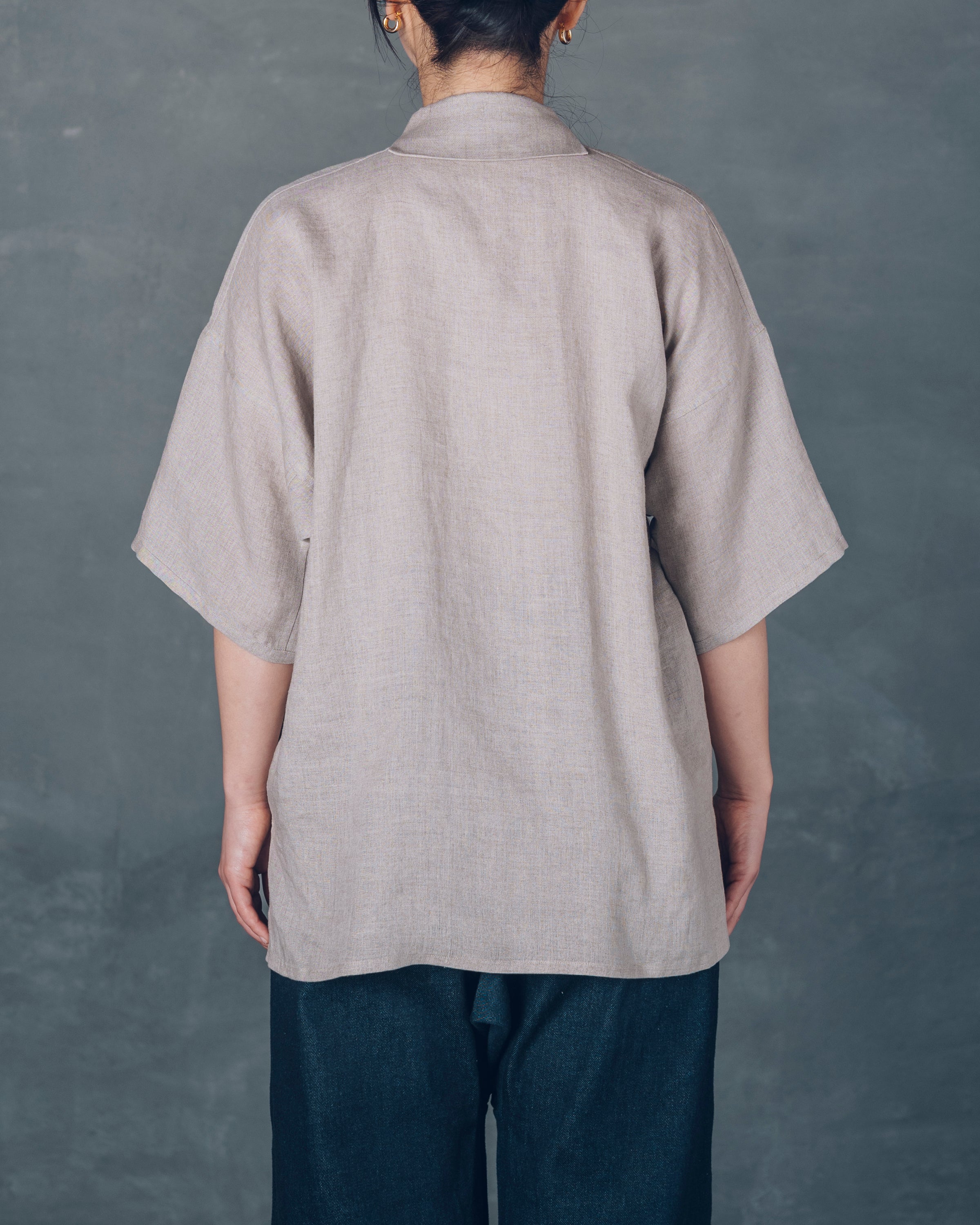 ［3枚袖シャツ］リネン/生成り
