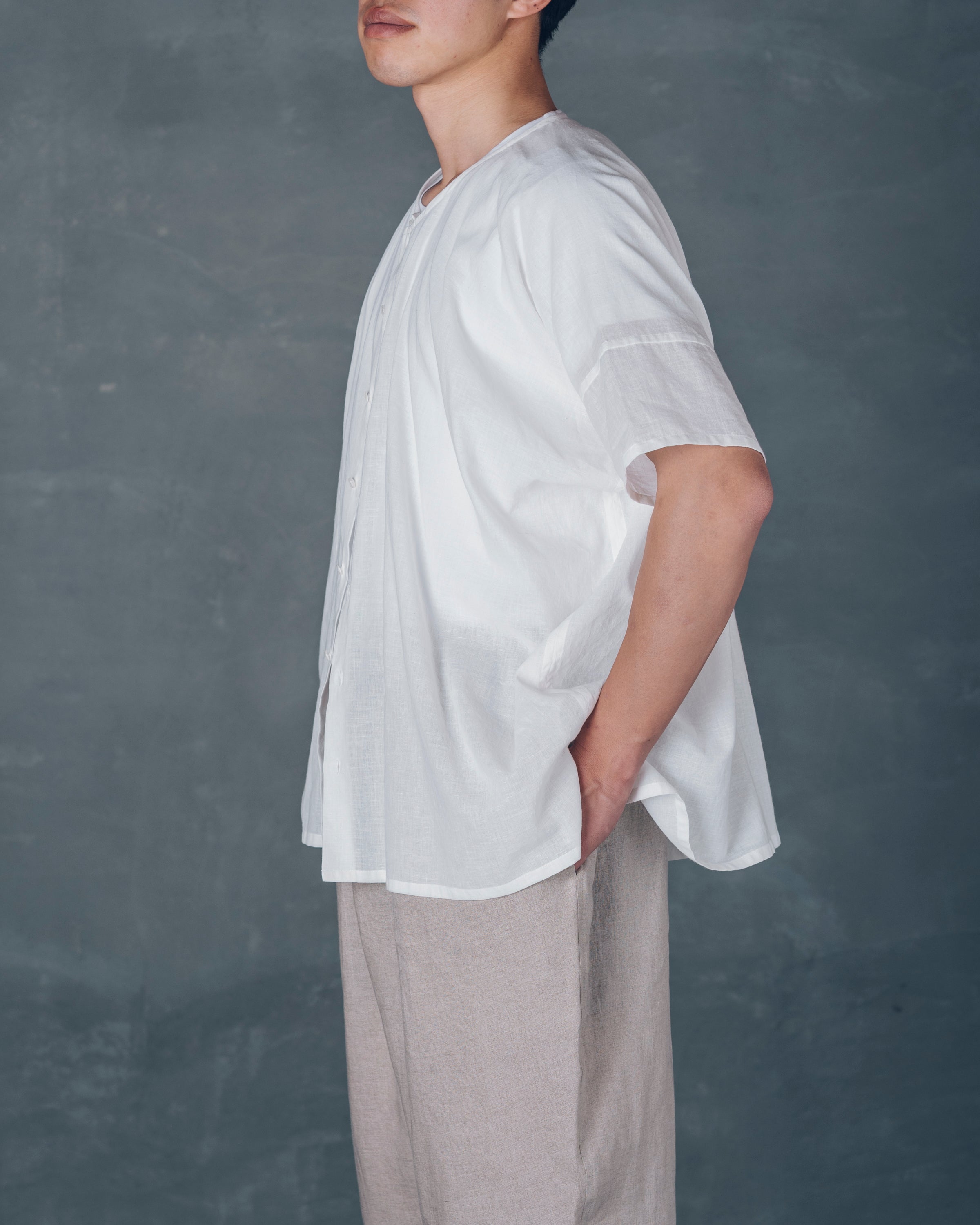 ［越前半袖シャツ］カディコットン/生成り