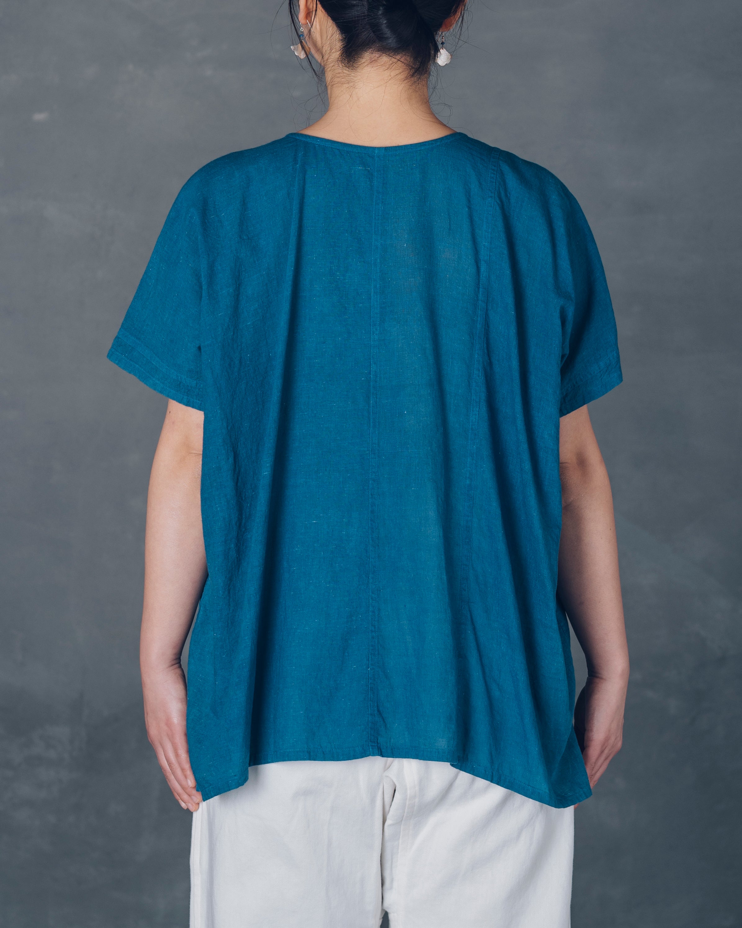 ［越前半袖シャツ］カディコットン/いとしろ藍ダーク