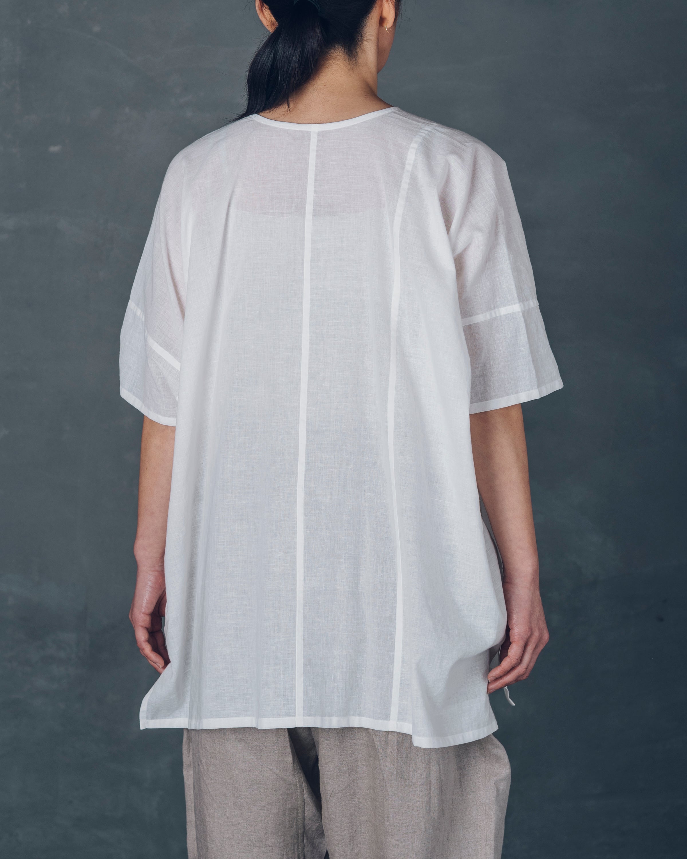［越前半袖シャツ］カディコットン/生成り