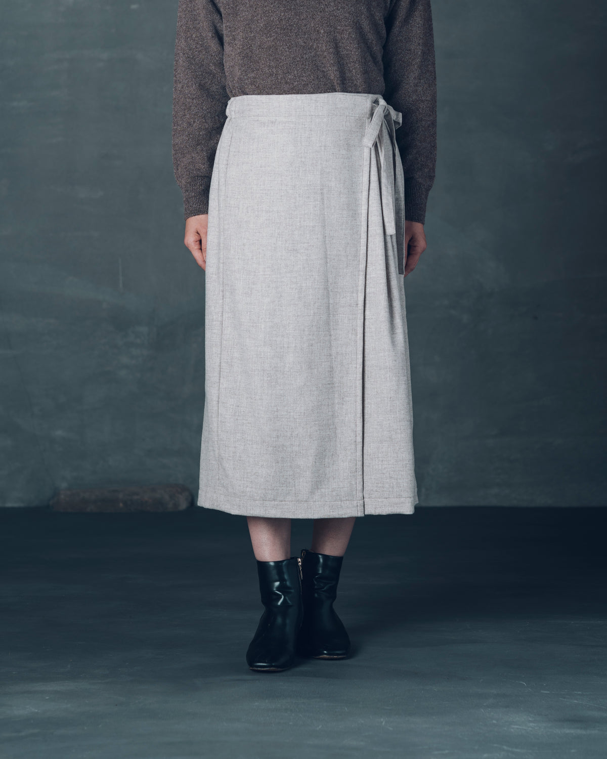 [Wrap Skirt] Merino Wool/Gray