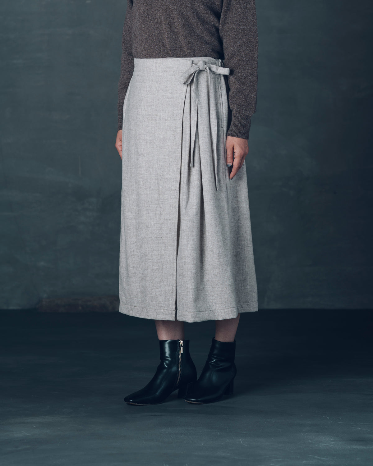 [Wrap Skirt] Merino Wool/Gray