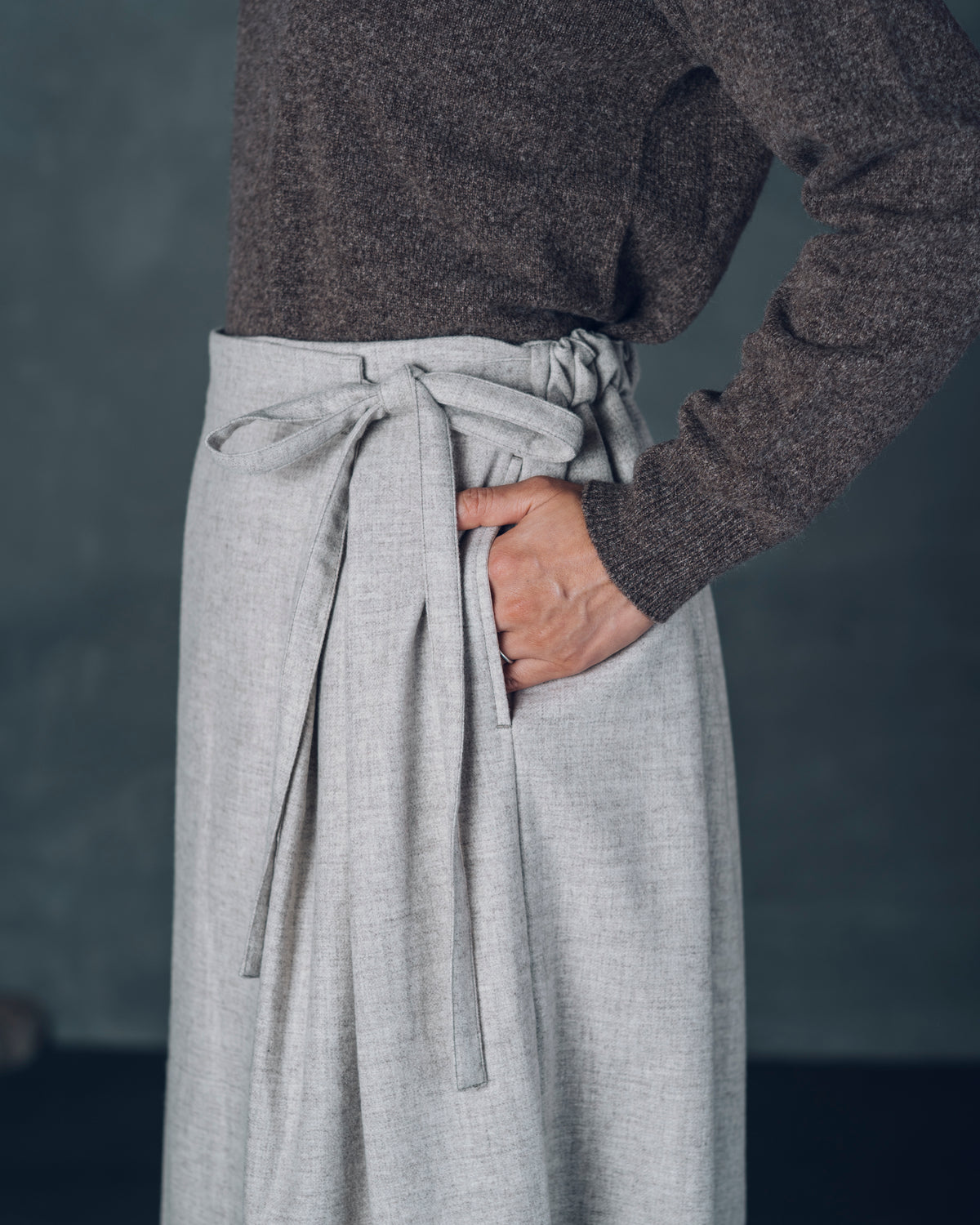 [Wrap Skirt] Merino Wool/Gray