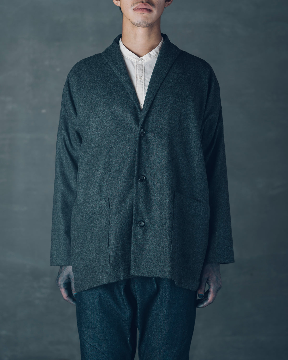 [Three-Piece Sleeve Jacket] Merino Wool / Brown