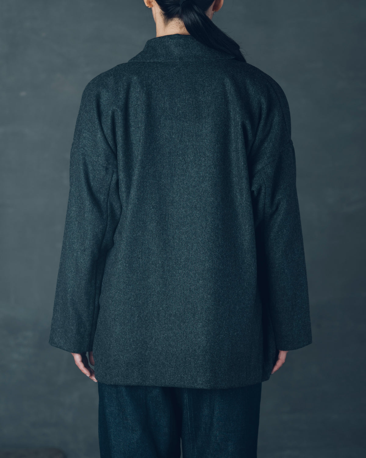 [Three-Piece Sleeve Jacket] Merino Wool / Brown