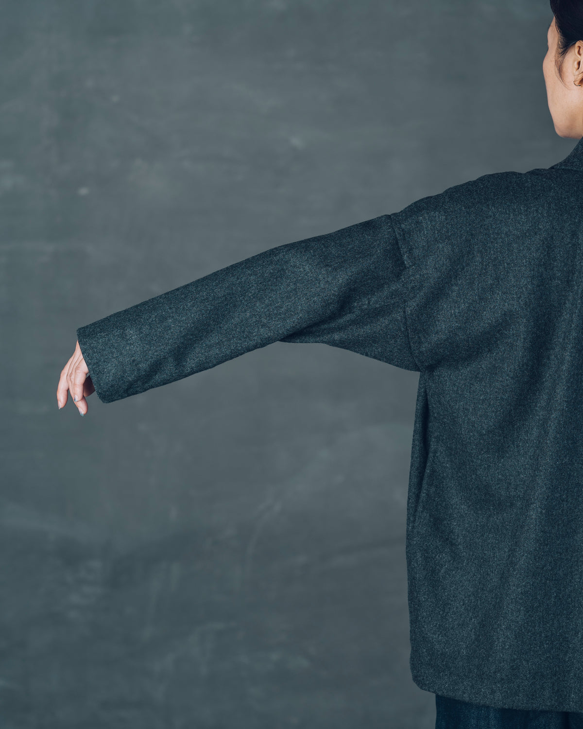 [Three-Piece Sleeve Jacket] Merino Wool / Brown