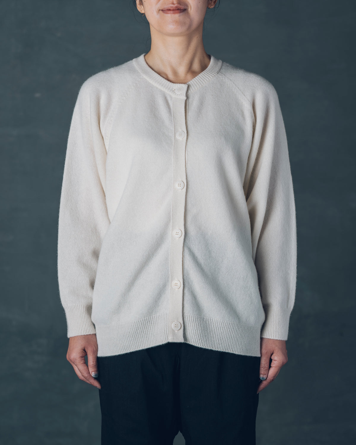 [Cardigan] Black Merino Gray / Size 1
