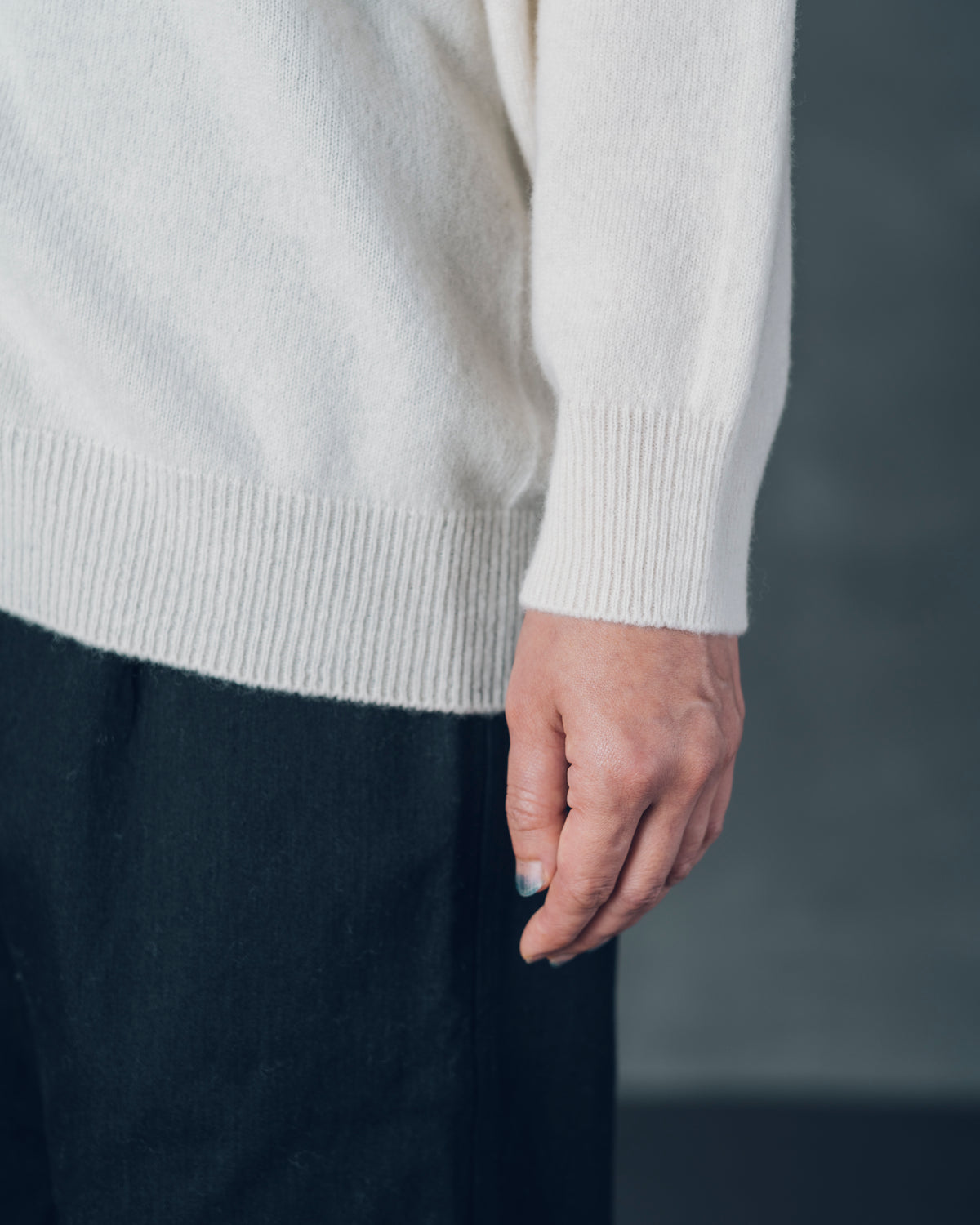 [Cardigan] Black Merino Gray / Size 1