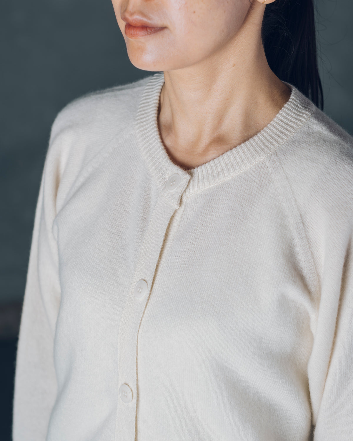[Cardigan] Black Merino Gray / Size 1