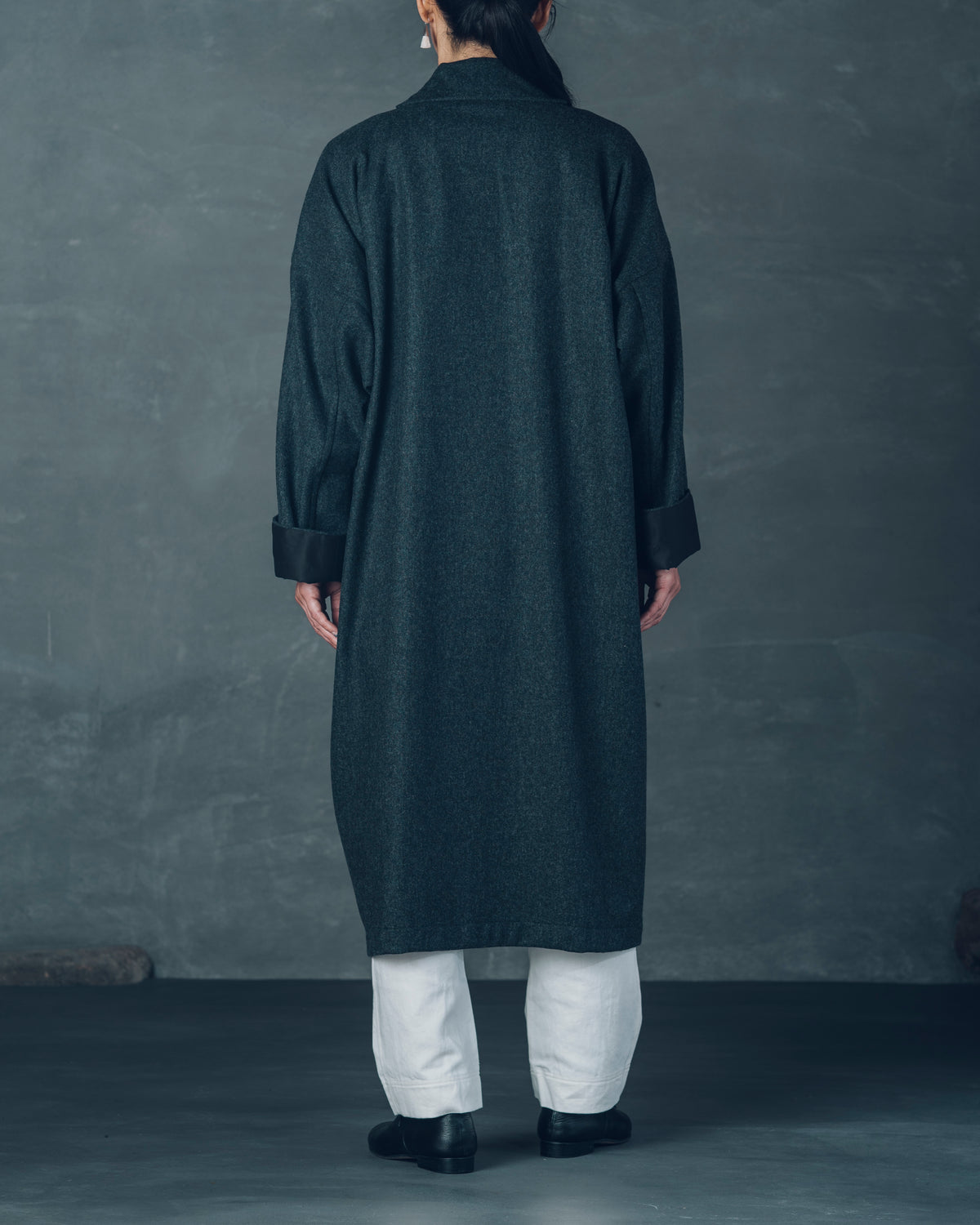[Echizen Coat] Wool (Black Merino)/Brown