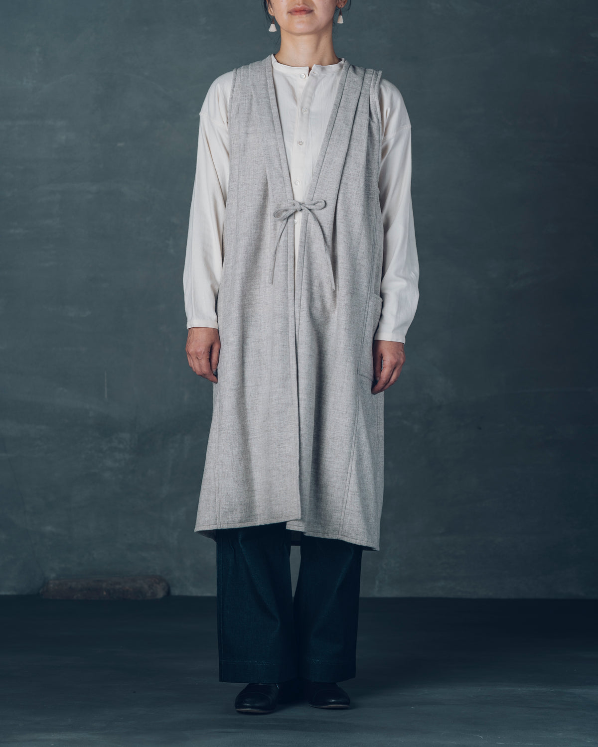 ［Sleeveless Long］ Merino Wool / Gray