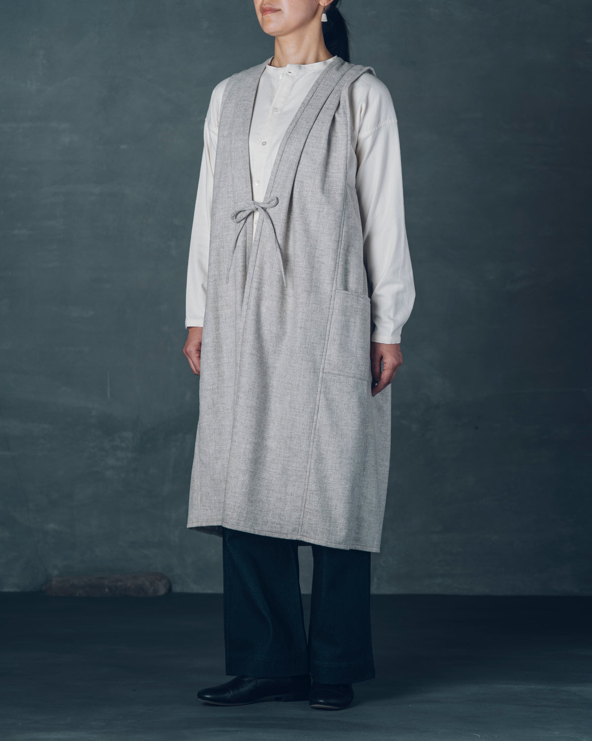 ［Sleeveless Long］ Merino Wool / Gray