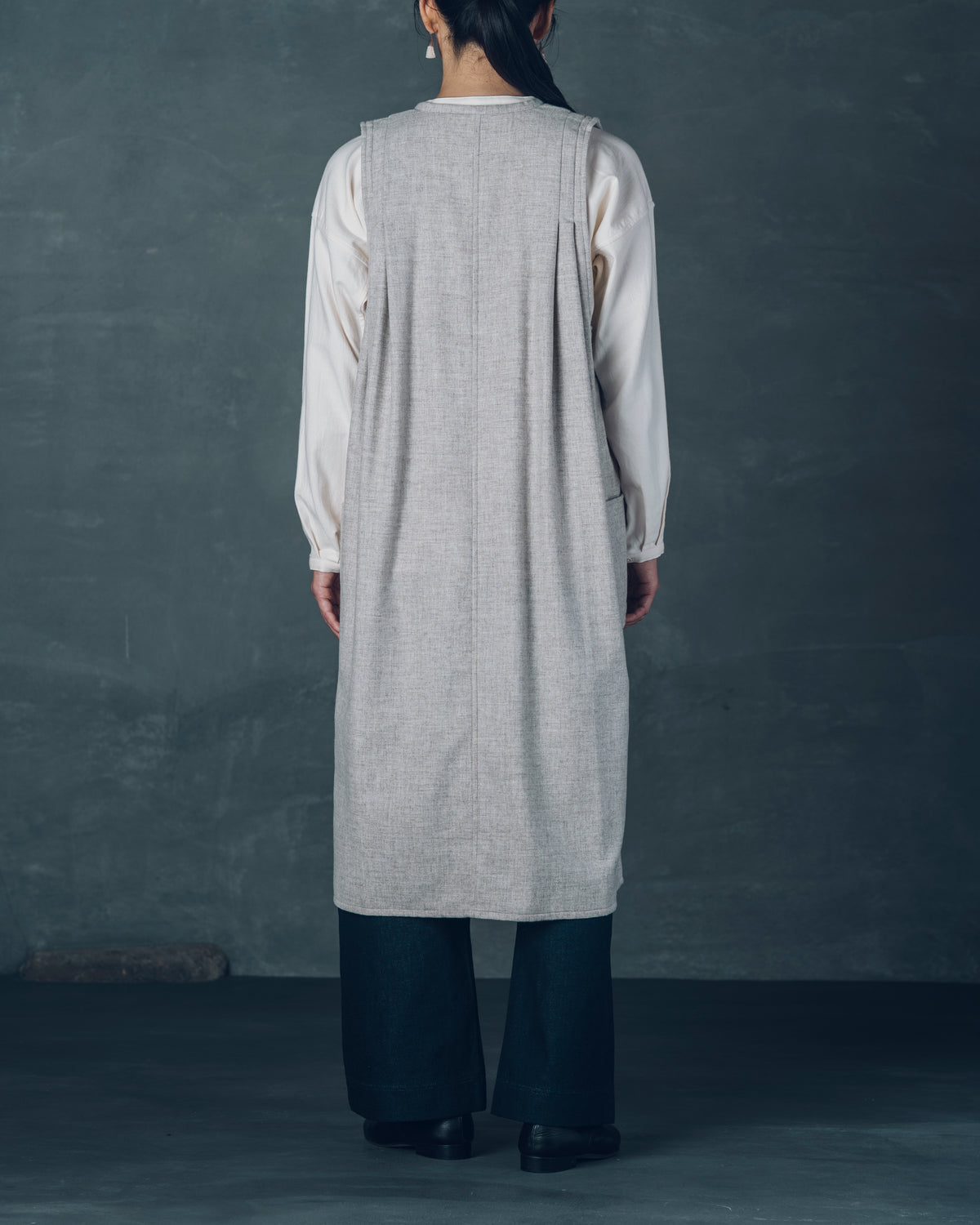 ［Sleeveless Long］ Merino Wool / Gray