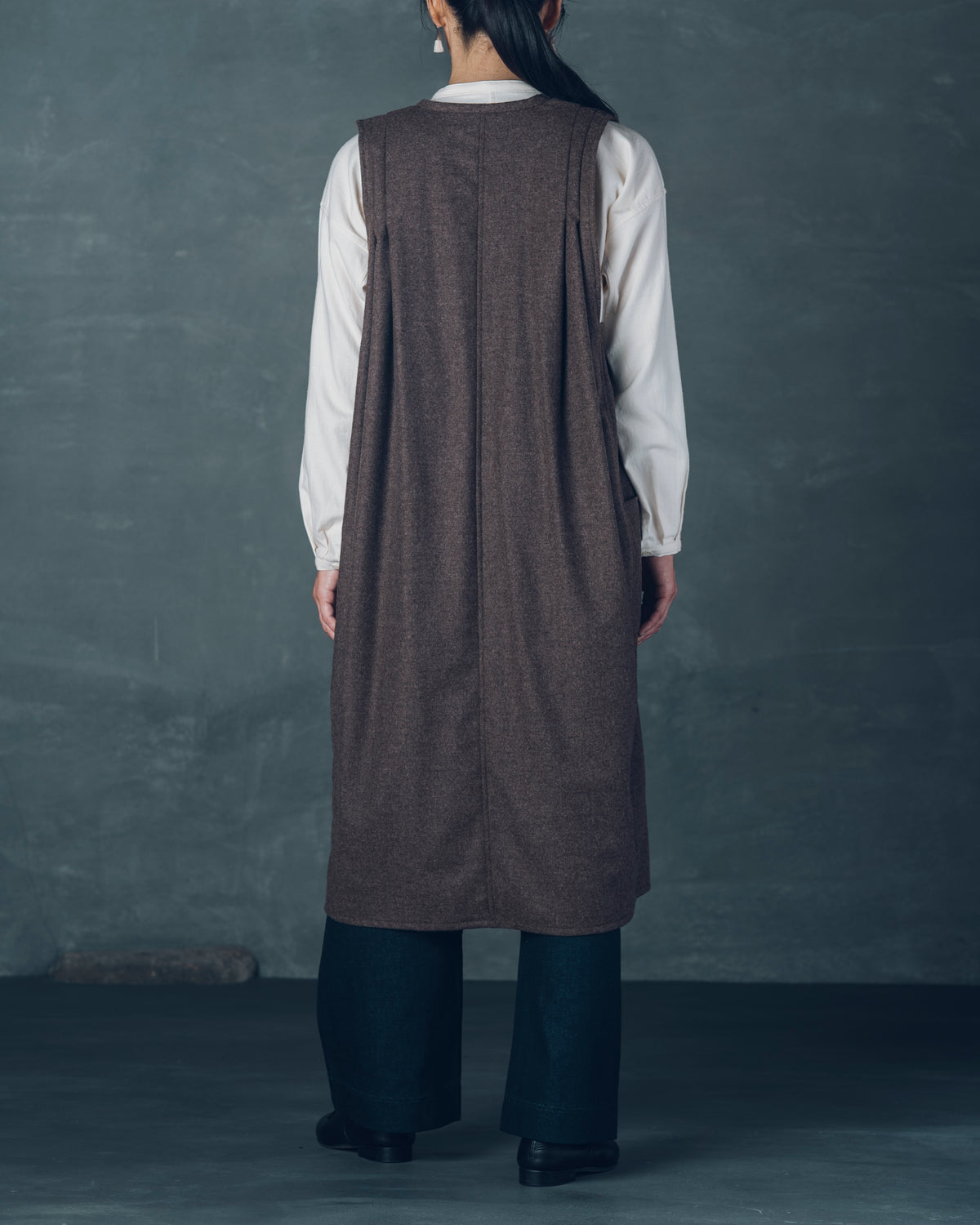 [Sleeveless Long] Merino Wool/Brown