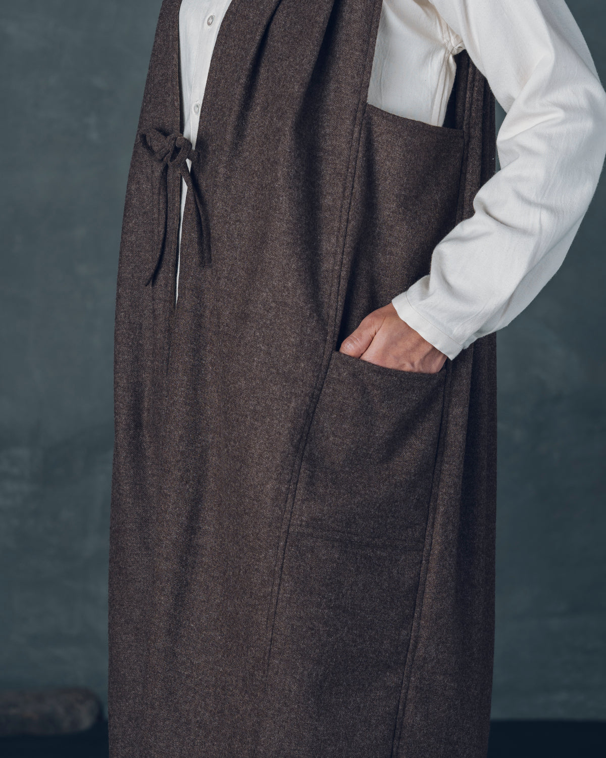 [Sleeveless Long] Merino Wool/Brown