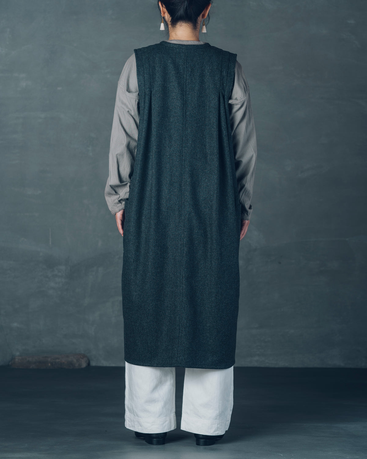 [Sleeveless Long] Rescue Cashmere / Charcoal