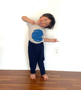 [Kids' tatami, hakama, and lightweight fabric] Indigo-dyed cotton/For handmade use