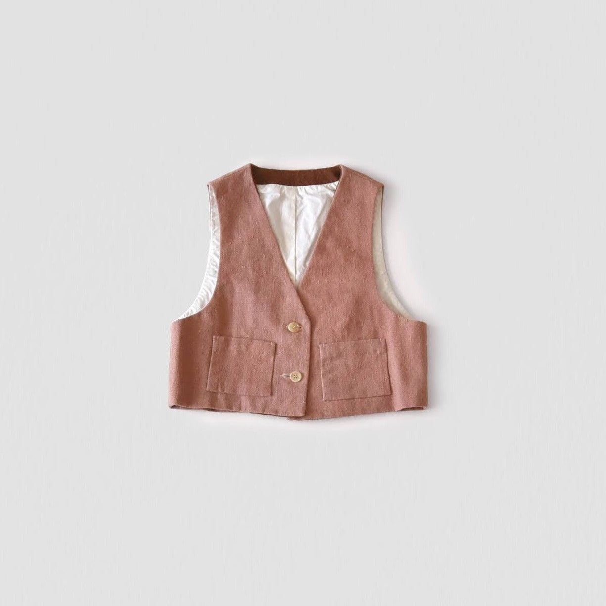 [Vest] Organic cotton/pink (madder) with pocket