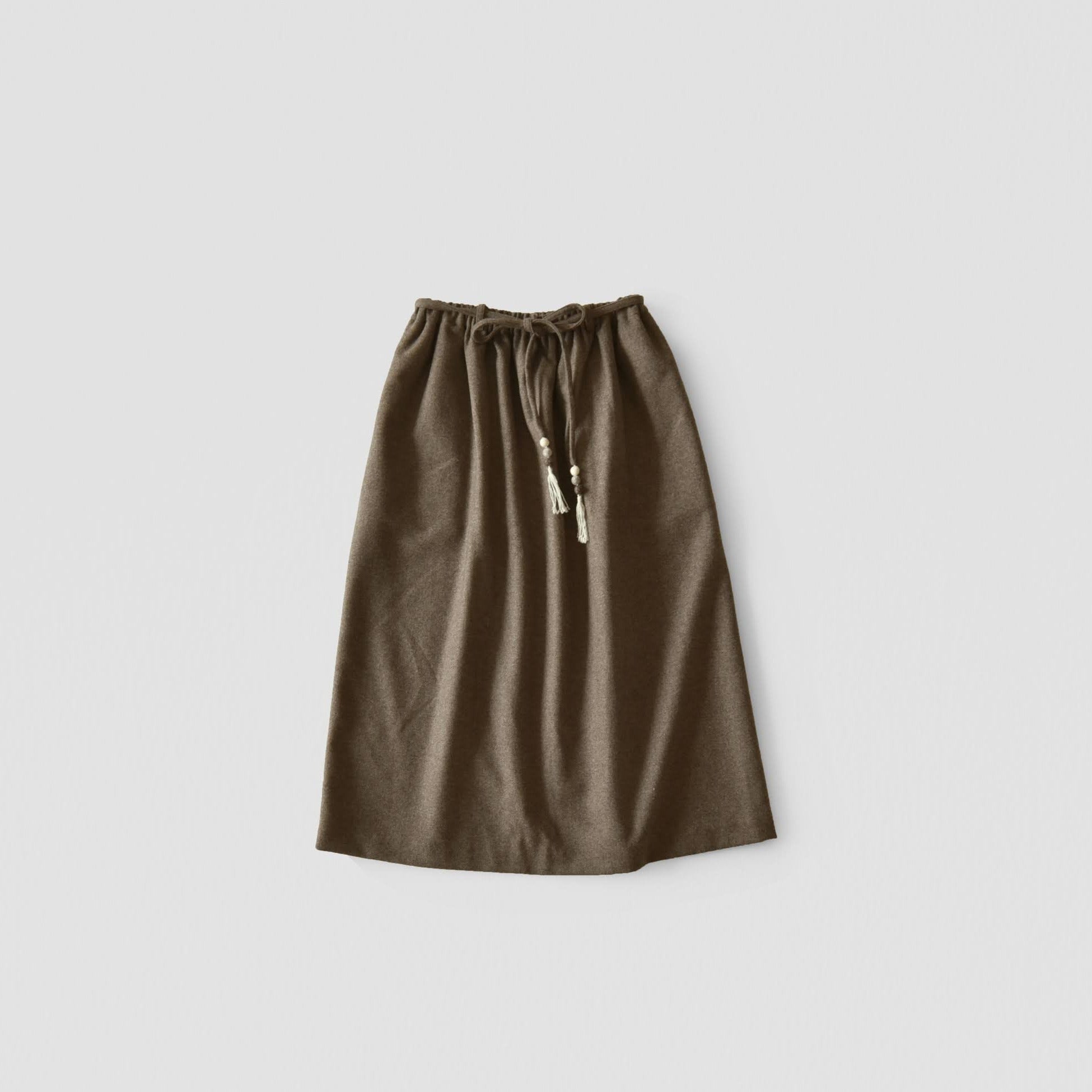 [Skirt] Wool (black merino)/brown