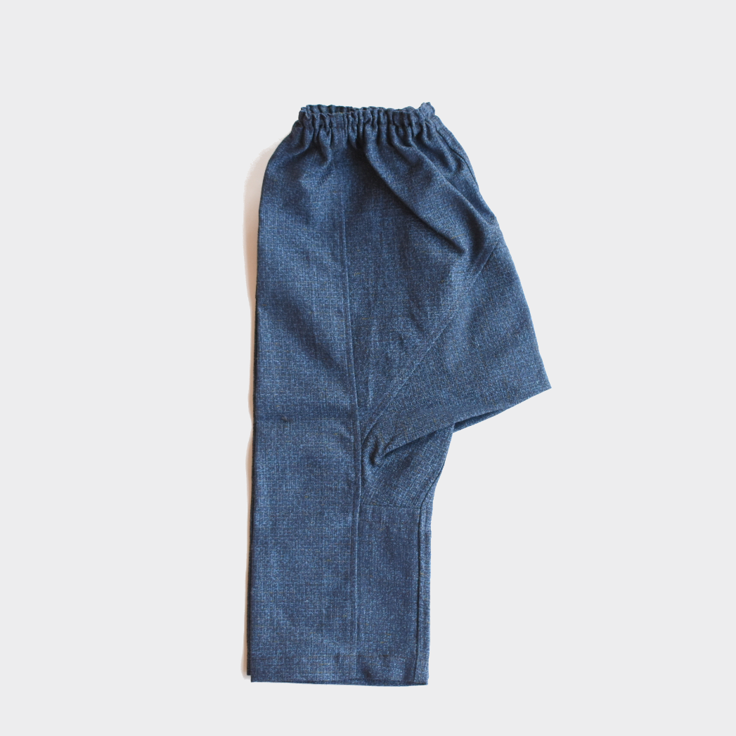 [Kids' Tsuke] Wool Kimono Fabric/Navy