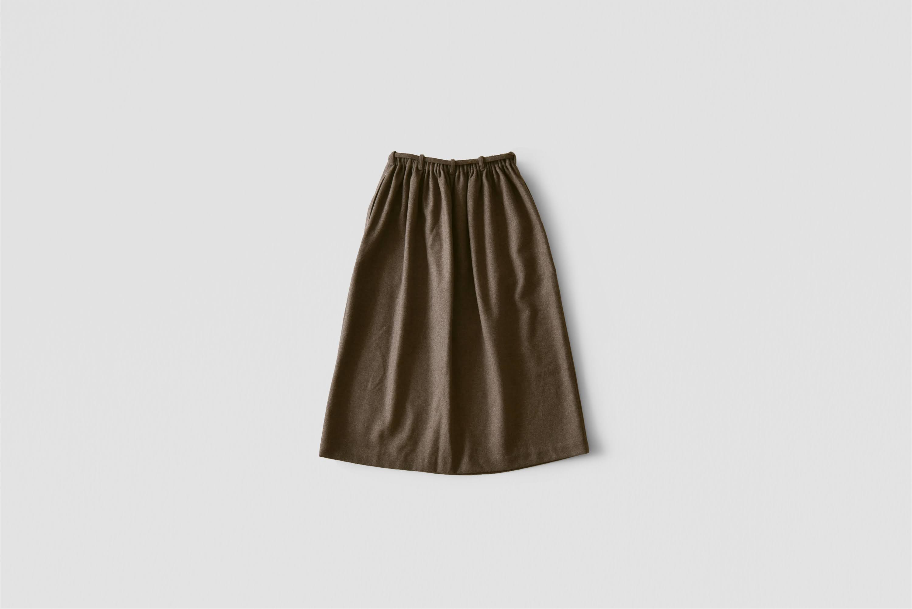 [Skirt] Wool (black merino)/brown