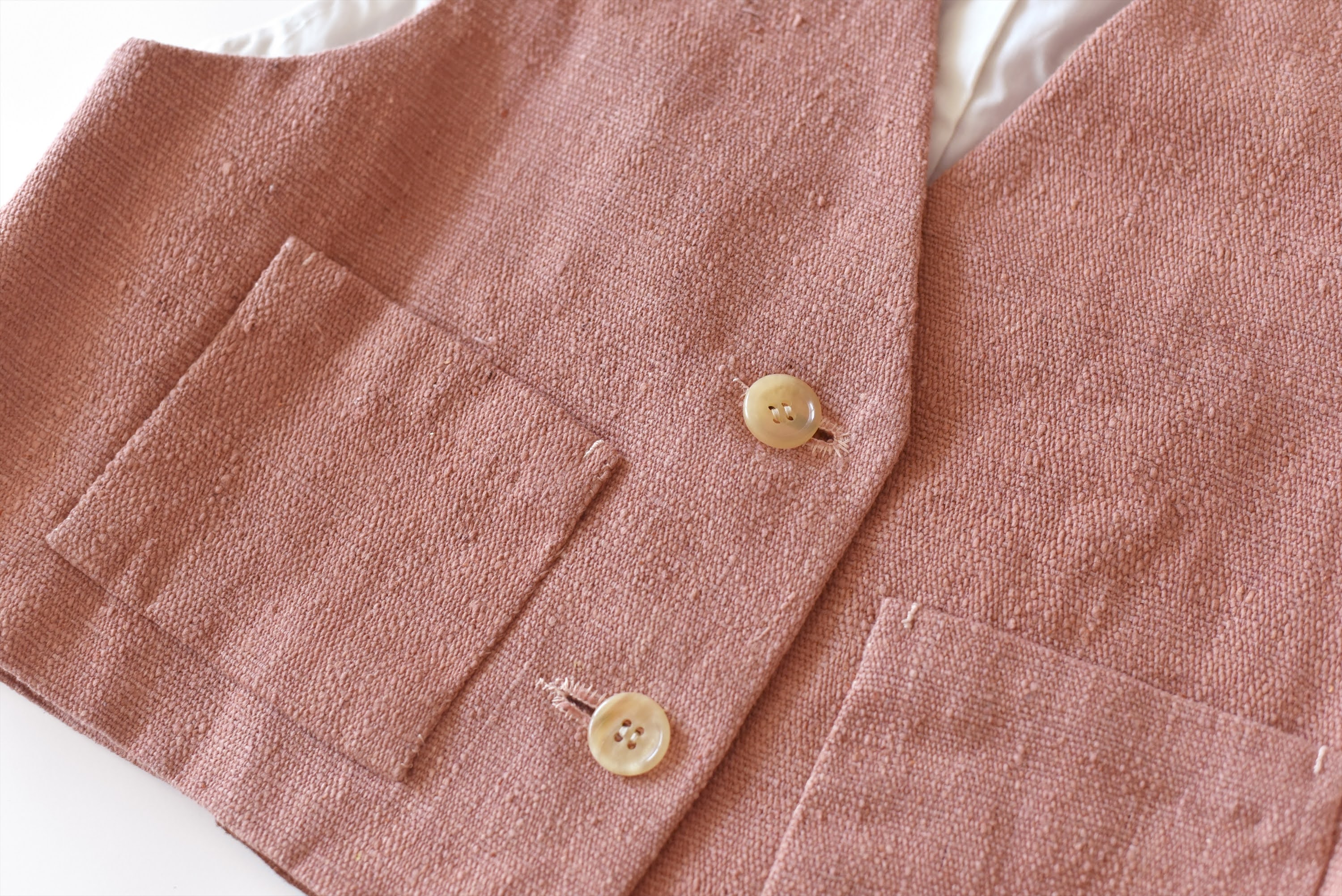 [Vest] Organic cotton/pink (madder) with pocket