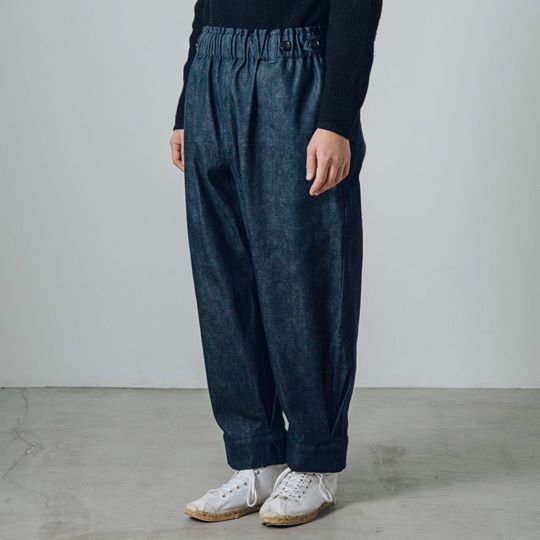 [Hakama] Organic cotton denim/indigo dyed dark