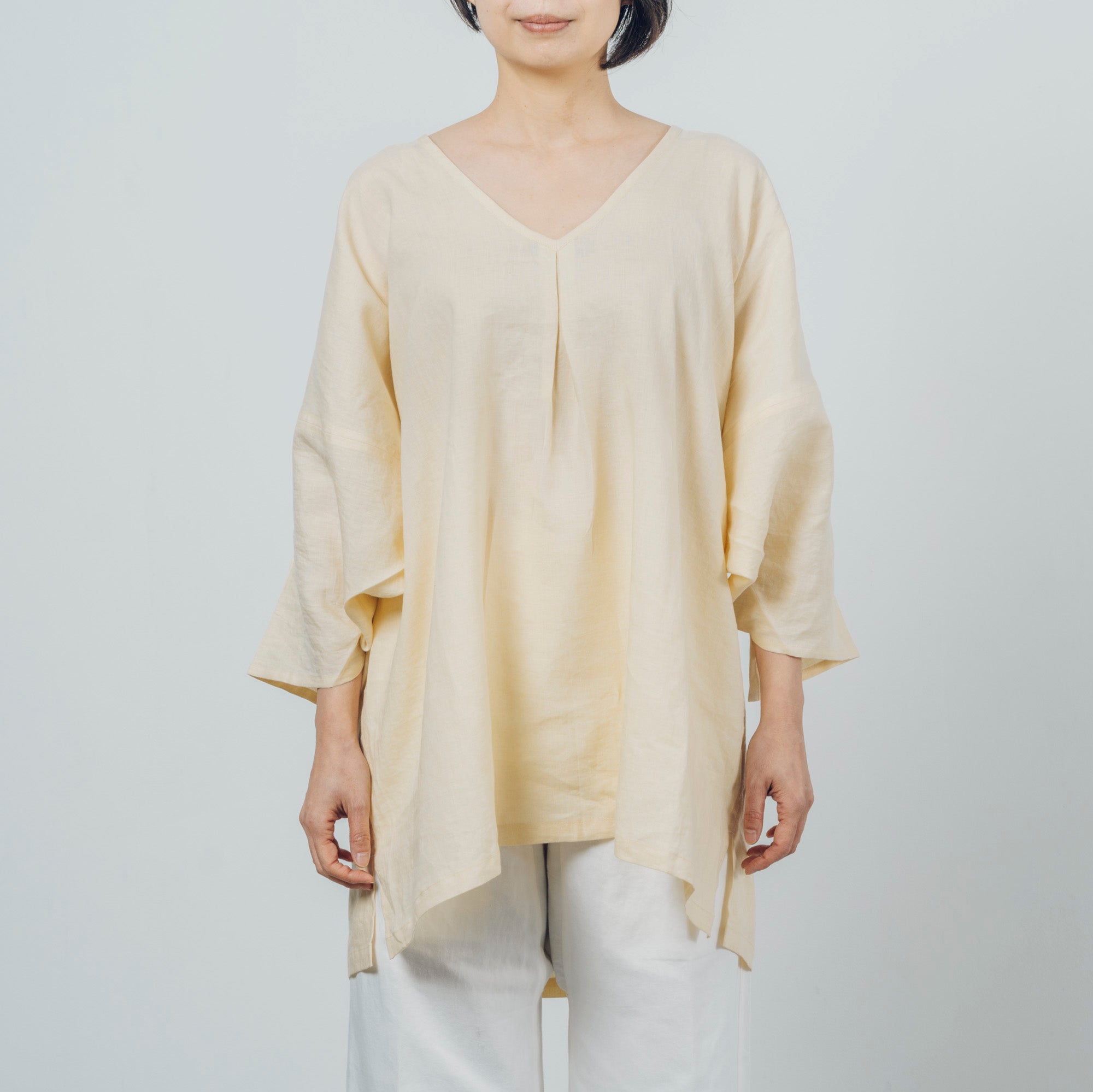 [Smooth shirt] Linen/Himejion yellow