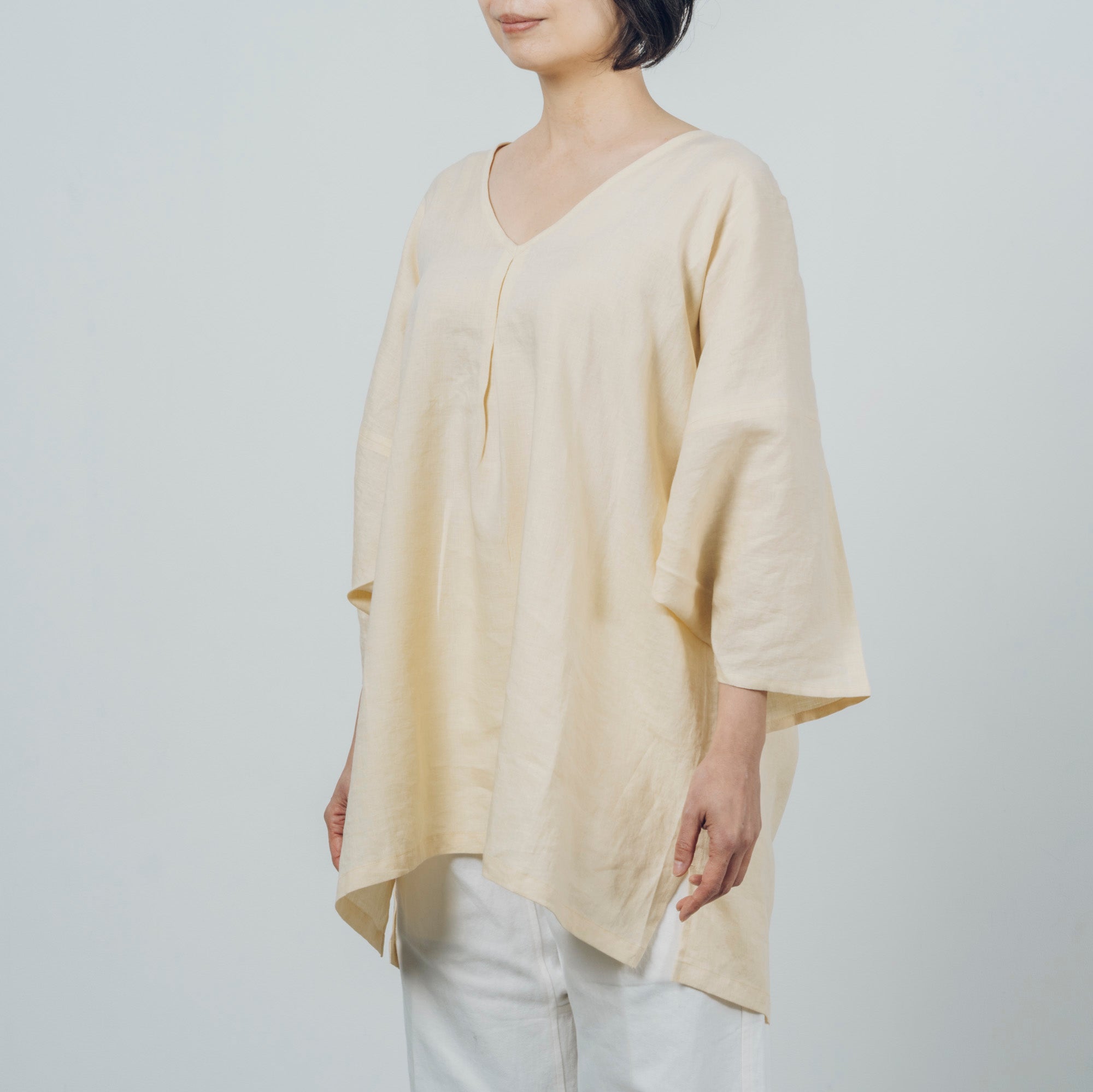 [Smooth shirt] Linen/Himejion yellow