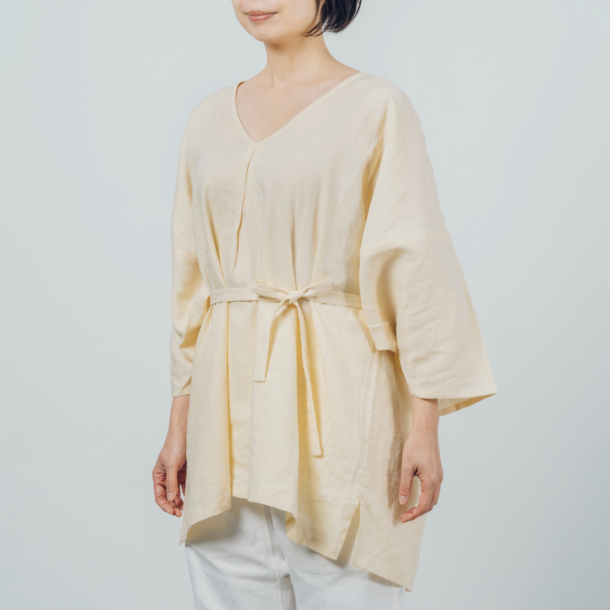 [Smooth shirt] Linen/Himejion yellow