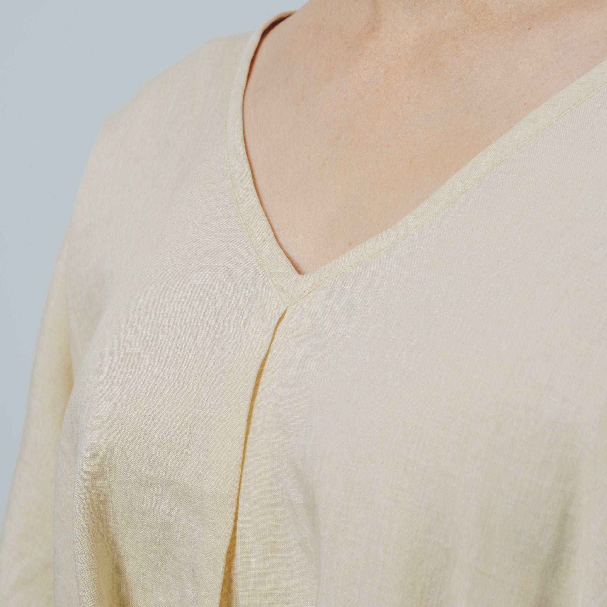 [Smooth shirt] Linen/Himejion yellow