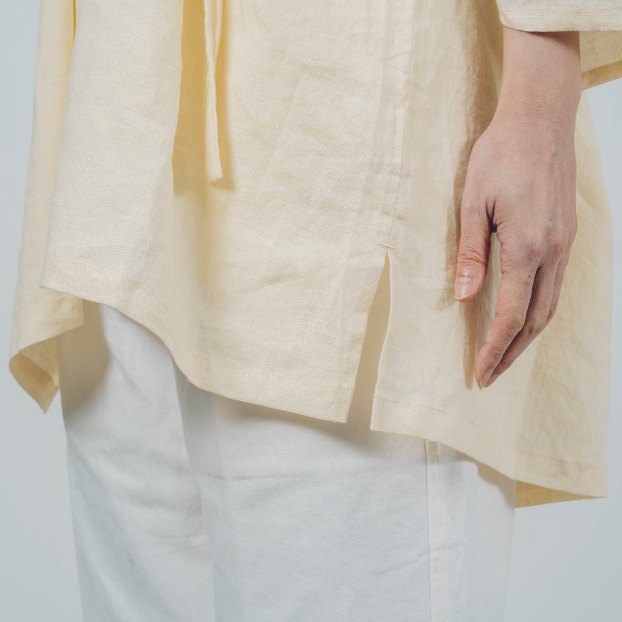 [Smooth shirt] Linen/Himejion yellow