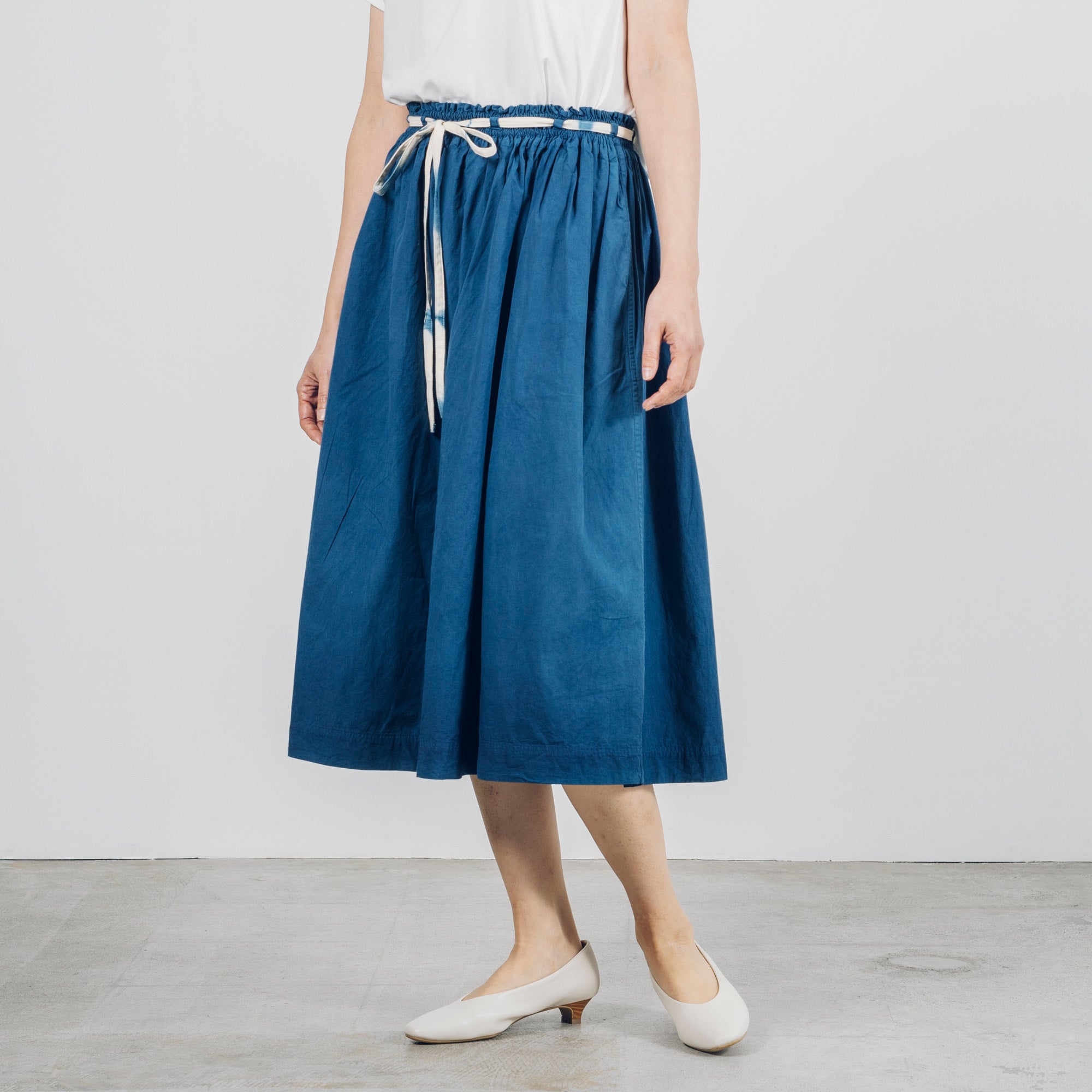 [Skirt] Gathered skirt/indigo dye