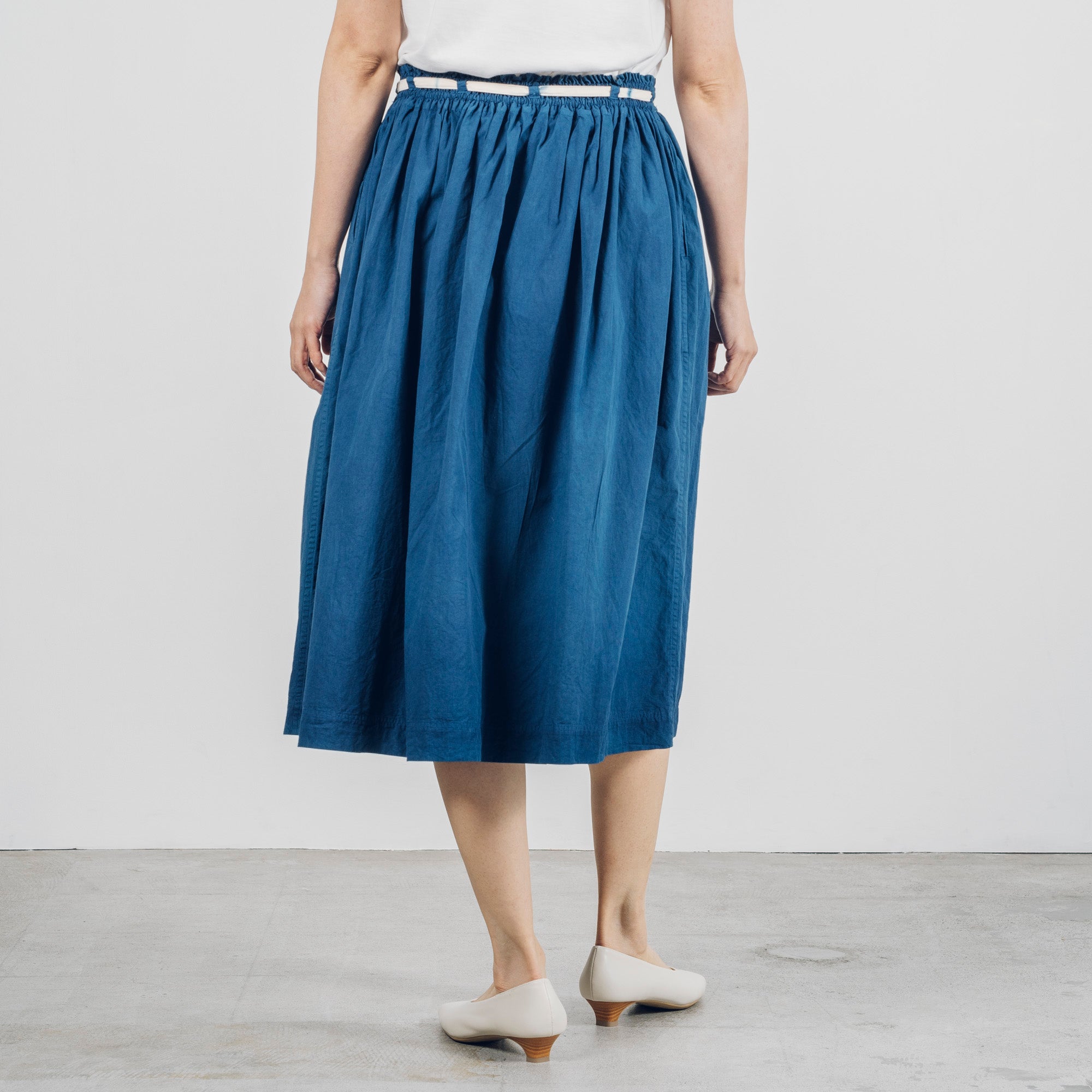 [Skirt] Gathered skirt/indigo dye