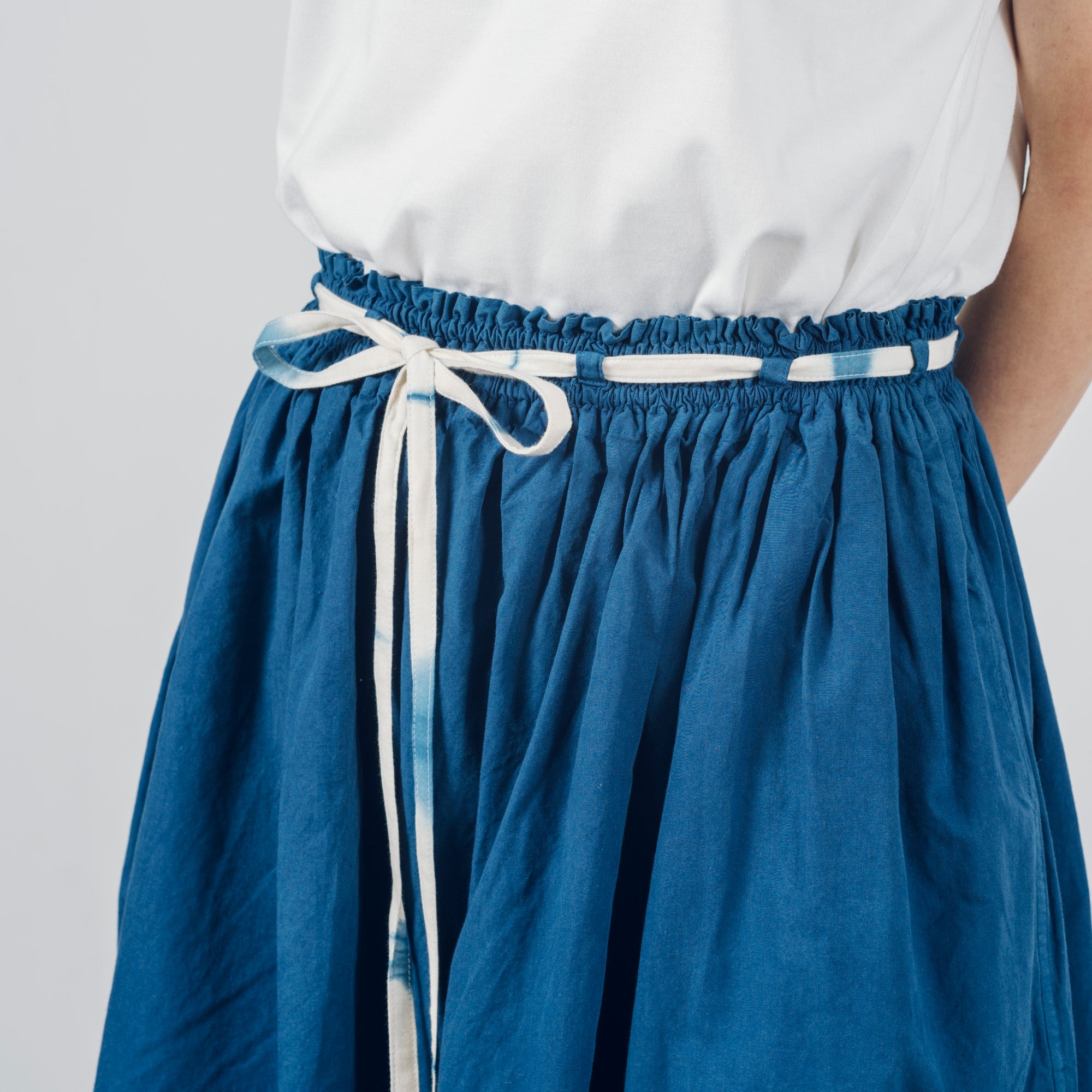 [Skirt] Gathered skirt/indigo dye