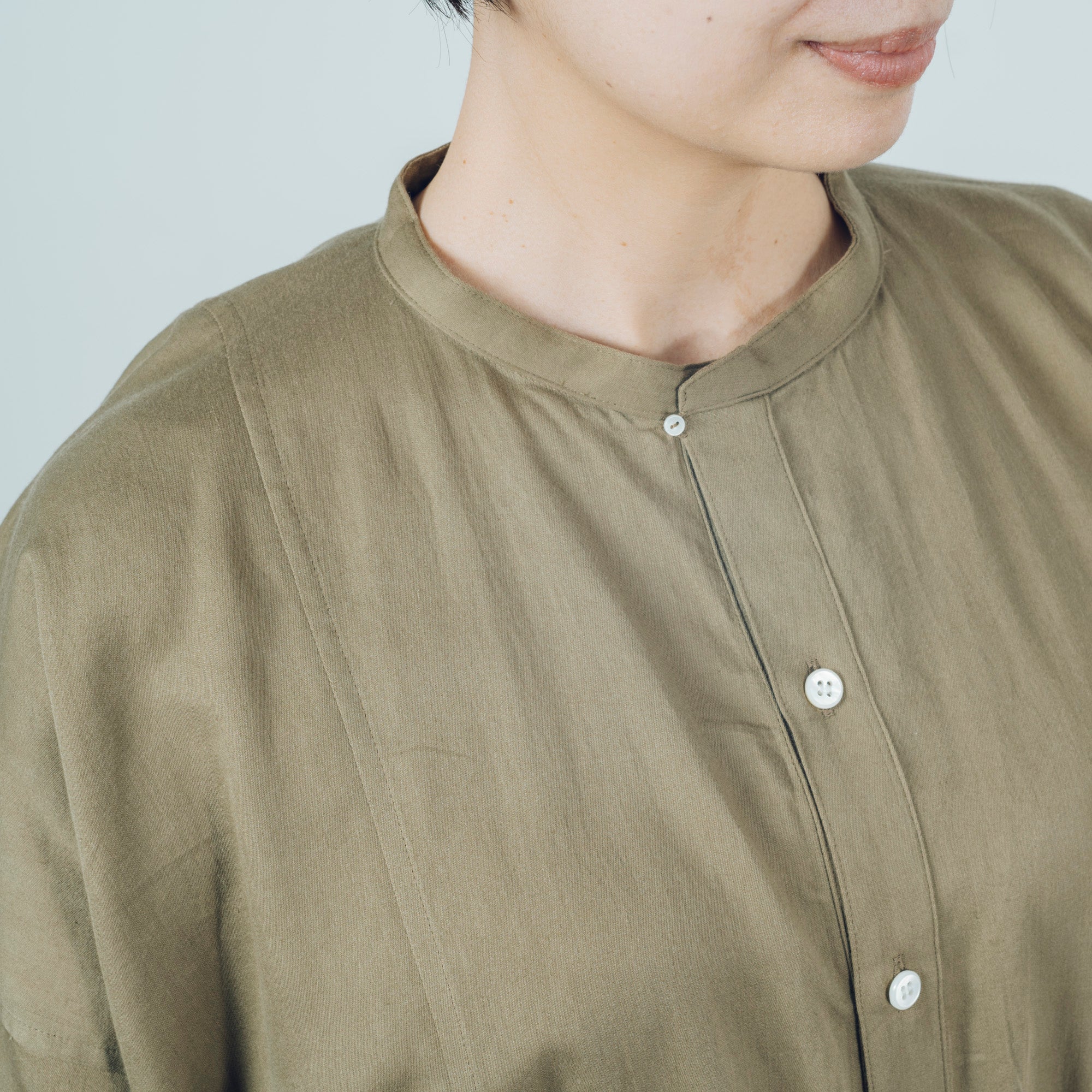 [Echizen One-piece] Maxi length/Organic cotton/Marigold khaki