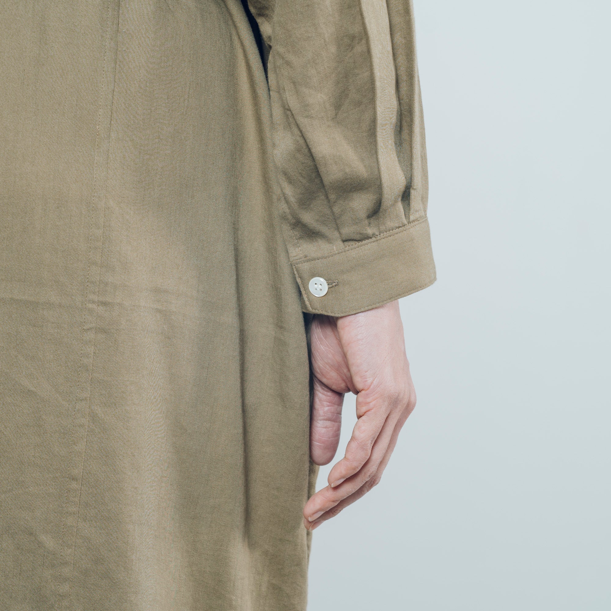 [Echizen One-piece] Maxi length/Organic cotton/Marigold khaki